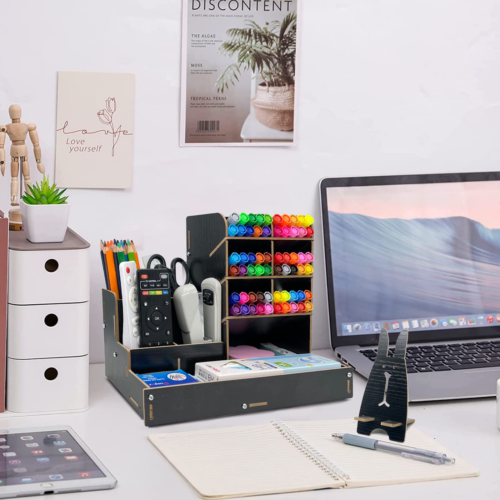 Organizer Da Scrivania In Legno Con Cassetto - Portapenne Fai Da Te - Foto 10