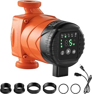 VEVOR LPS25-4BP/130 Zirkulationspumpe, Umwälzpumpe aus Gusseisen, 42 LPM, 4 m maximale Förderhöhe, Warmwasser-Zirkulation, Gewindeanschluss, Rückschlagventil, leiser Betrieb, für Heizungsanlage