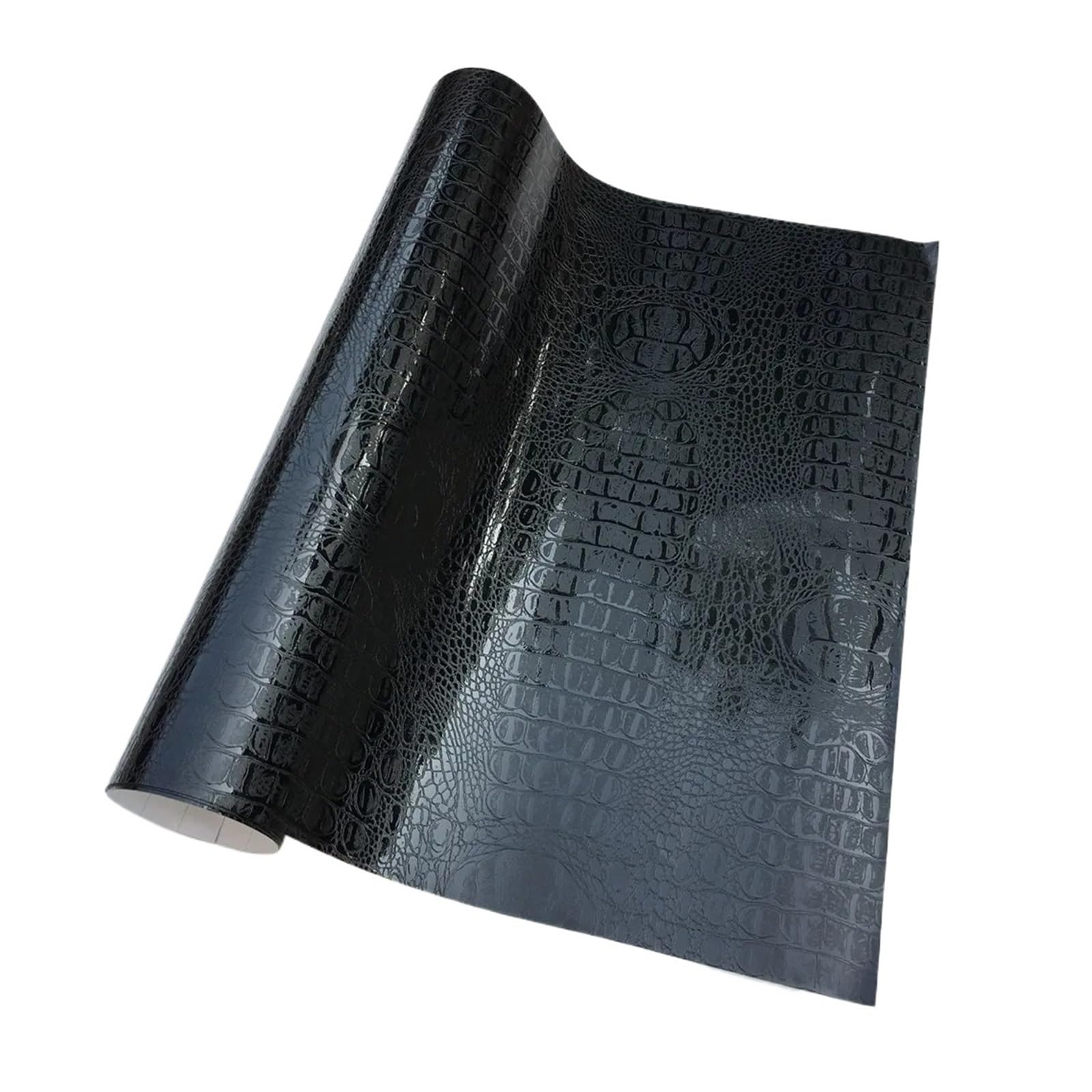 Schwarze Krokodil-Vinyl-Autofolie for Motorräder, kompatibel mit Autoaufklebern, Styling, Computer, Laptop, Fahrzeuginnenraum(50X152 CM)