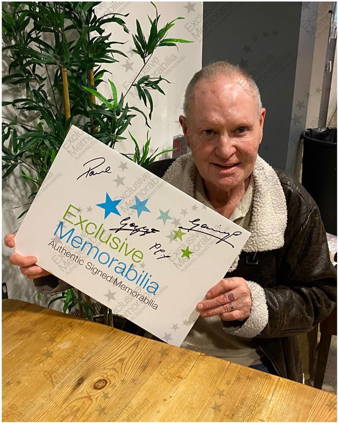 Paul Gascoigne Signed England Soccer Photo: The Dentist Chair