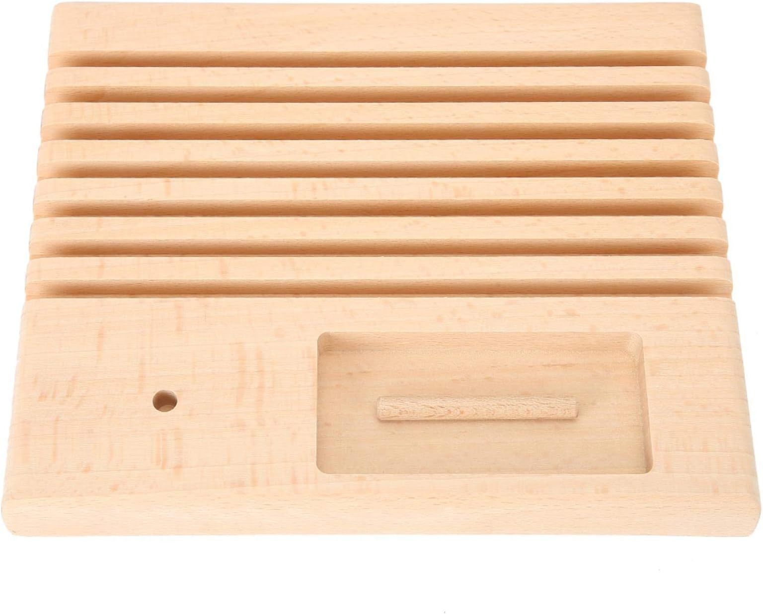 Oumefar Ruler Rack Beech Smooth Textured Wood Quilting Ruler Rack Patchwork Ruler Holder Patchwork Bobbin for Sewing Ruler Needles