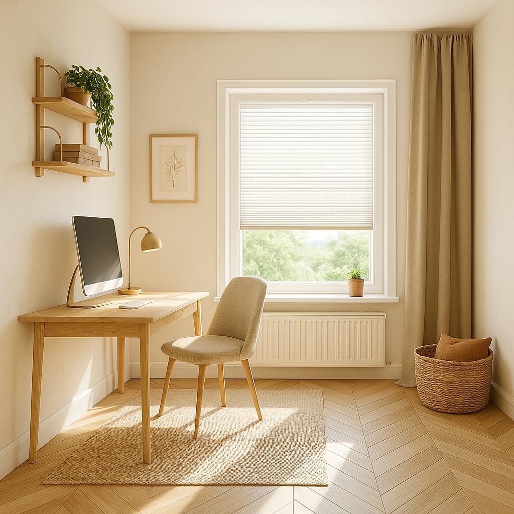 Concept Blinds Customised Pleated Blinds – Installation Within Window Frame Without Drilling, Easy Adhesive Installation – Made-to-Measure – Width 40cm to 200cm, Height 20cm to 260cm