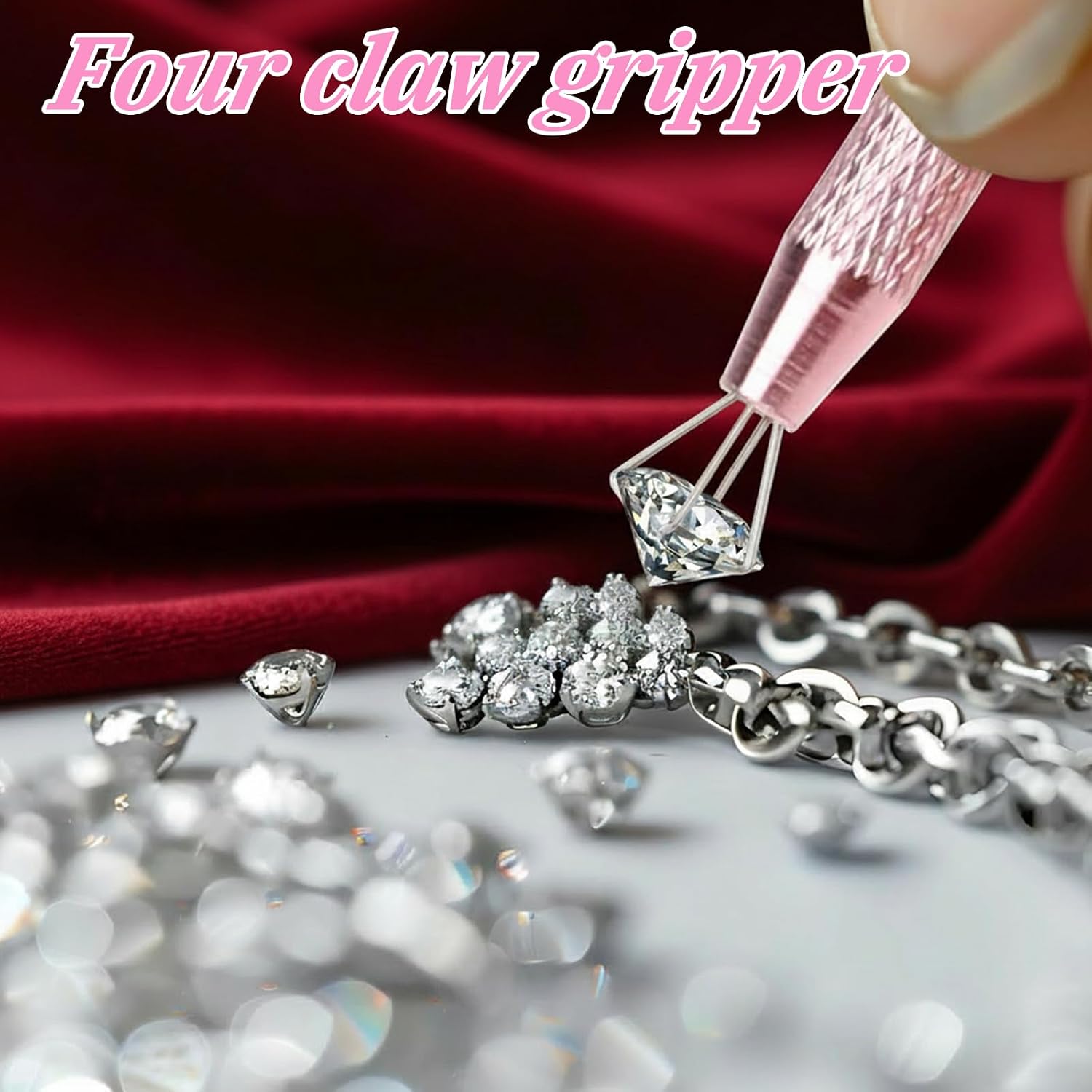 2 PCS Piercing Ball Grabber Tool Piercing Tools for Changing Jewelry 4 Claw Pearl Gem Grabber Pick Up Tool for Jewelry Craft Small Parts Pickup