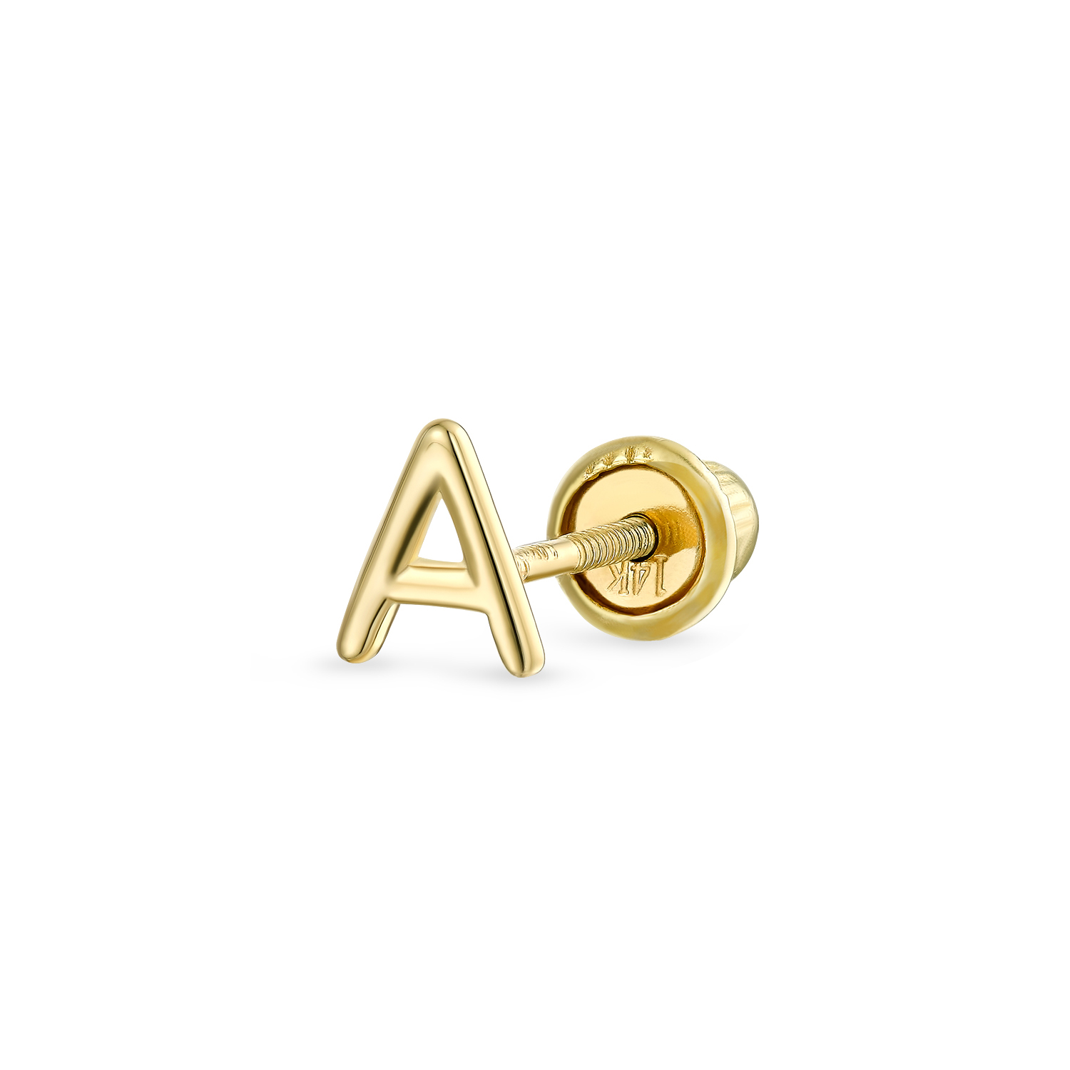 ABC Minimalist Real Yellow 14K Gold Capital Block Alphabet