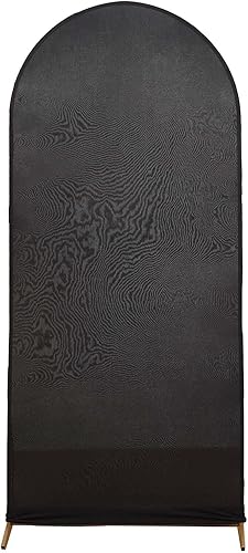 Vista 94 de Efavormart - Marco de fondo redondo de elastano de 7 pies, cubierta de arco de boda de 2 lados Blanco