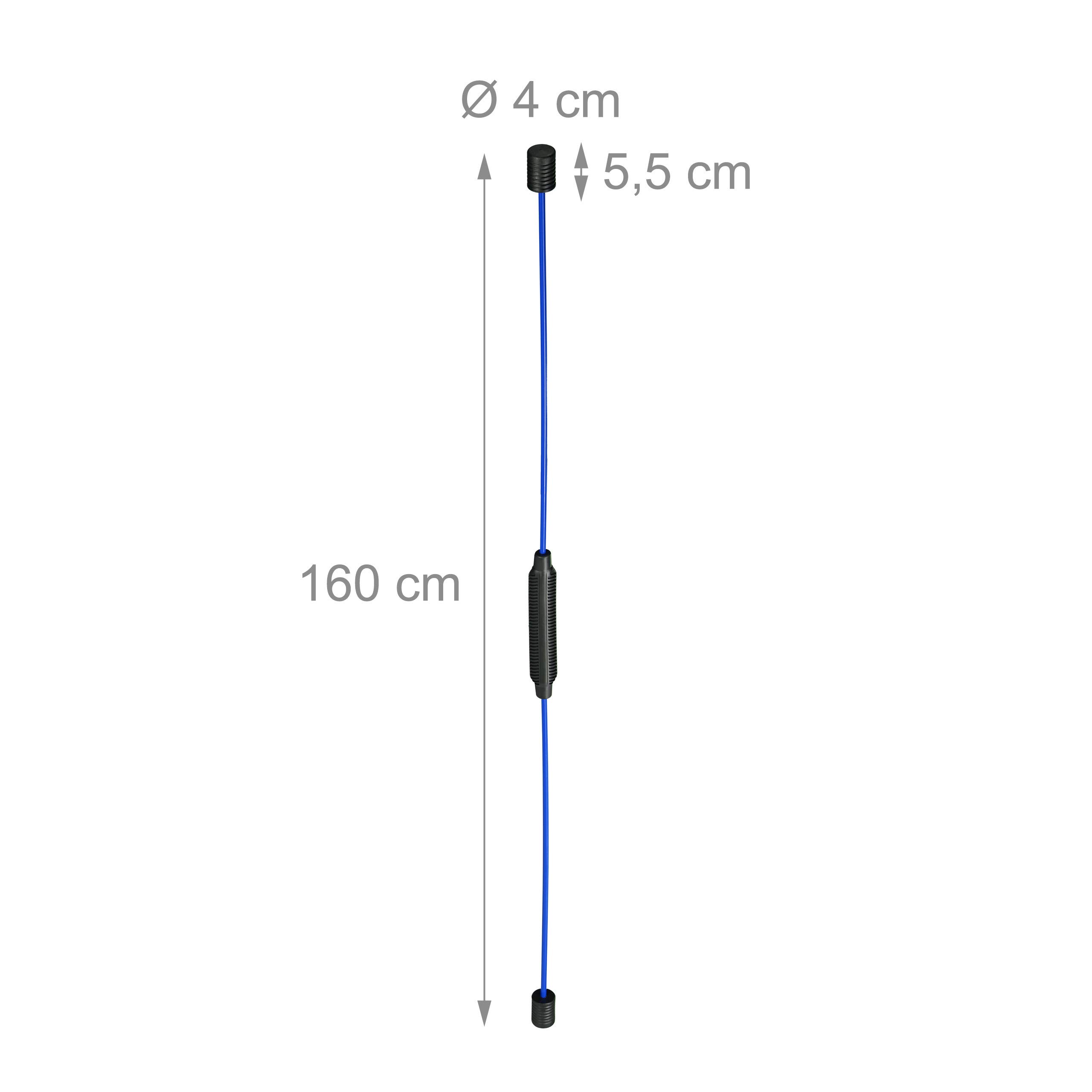 Relaxdays Barra Flessibile - Relaxdays Barra Flessibile 160 cm, Asta Fitness per Allenare la Muscolatura Profonda, Pilates, Sport, Swing Stick, Blu Unisex Adulto