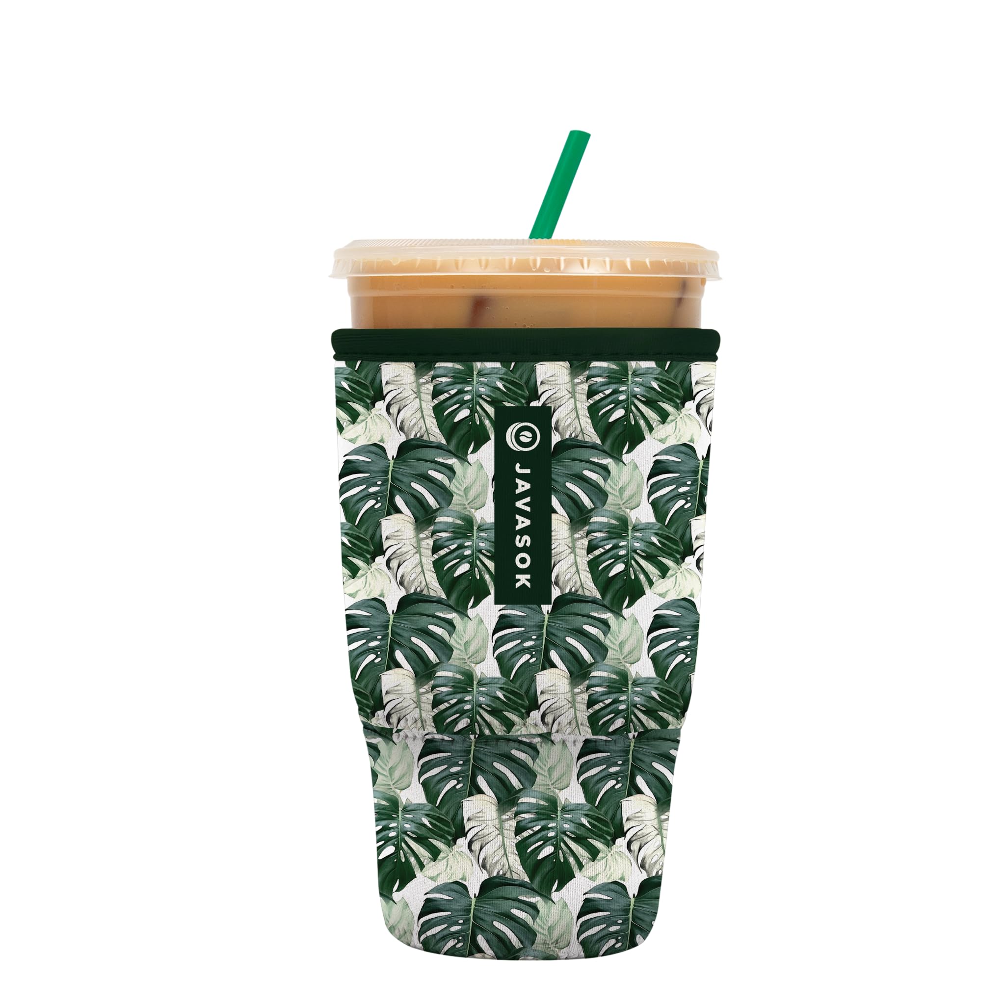 Sok It JavaSok Iced Coffee &amp; Cold Soda Insulated Neoprene Cup Sleeve (Island Escape, Large: 30-32oz)