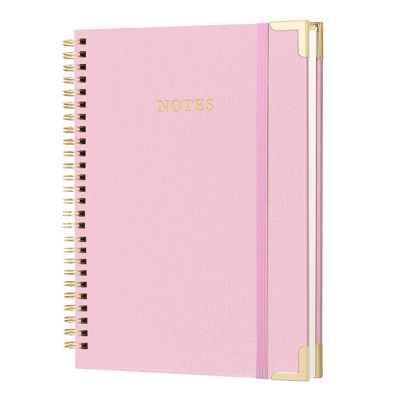 ALKALO A4 Large Spiral Notebook Journal, (8.5×11'') 100 Pages Sheets Linen Hardcover College Ruled Journaling For Work & Note Taking Thick Spiral Journal For Writing Daily Journal For Women & Men