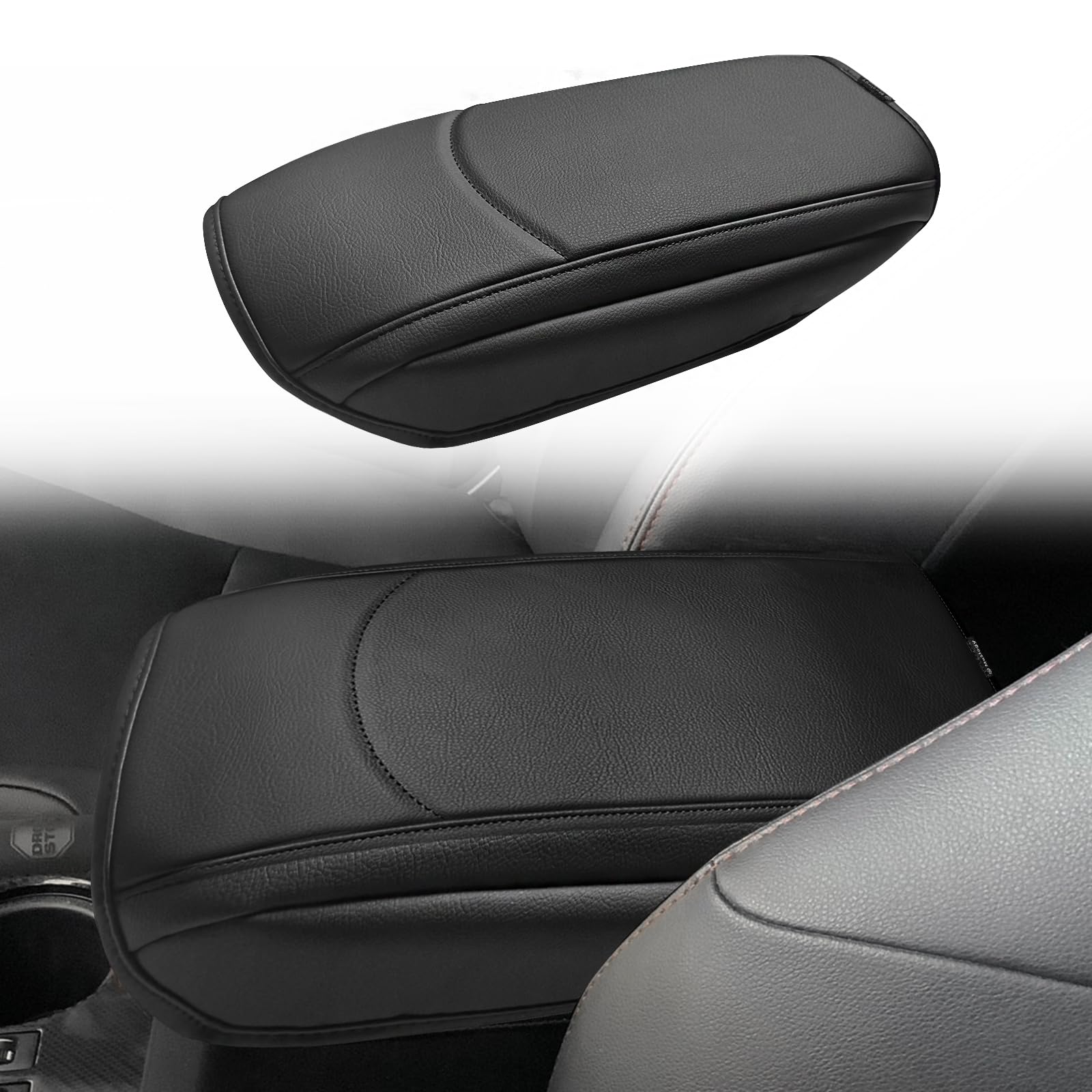 Photo 1 of Muslogy Center Console Armrest Cover Fit for Toyota 4Runner 2010-2024 Accessories, Comfort Armrest Pad Console Lid Cushion Vegan Leather Regular Thick