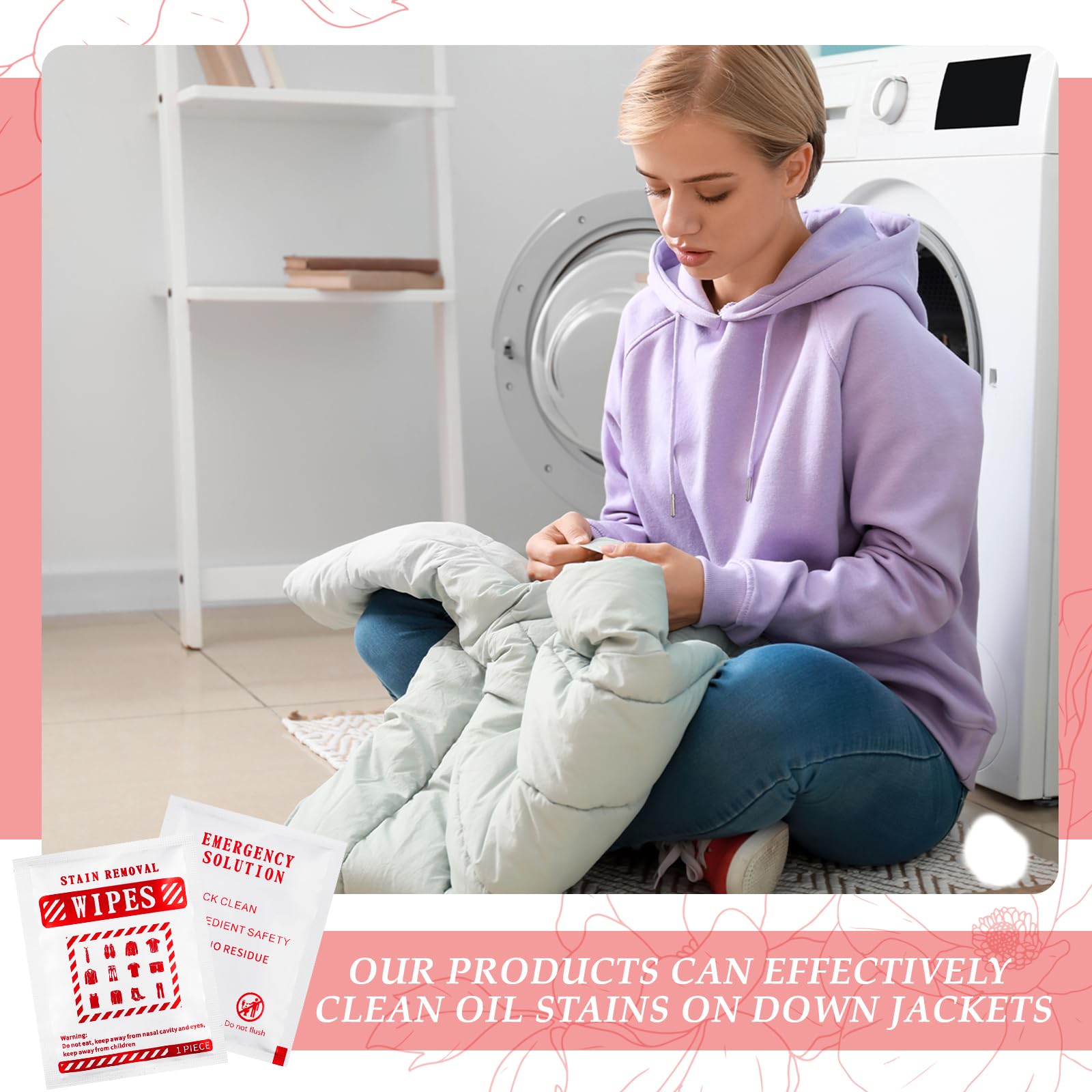Timgle 200 toallitas quitamanchas envueltas individualmente, quitamanchas para ropa, tela, lavandería, alfombra, comedor desordenado, asiento de coche, tapizado limpio (blanco)
