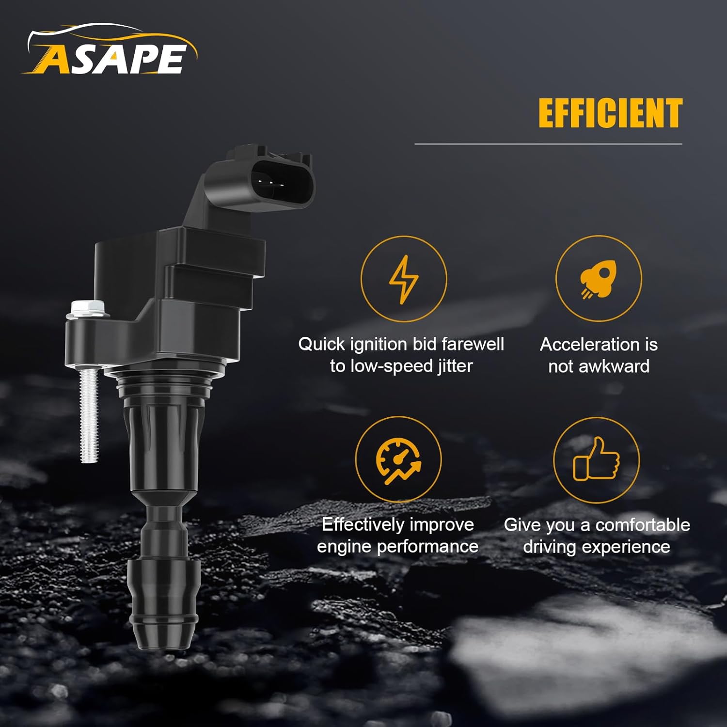 ASAPE Set of 4 Ignition Coil Pack with 4*Spark Plug Fit for 2007-2010 for Pontiac G5 2.2L 2011-2017 for Buick Regal 2.4L 2013-2014 for Chevrolet Malibu 2.4L, Replace UF491