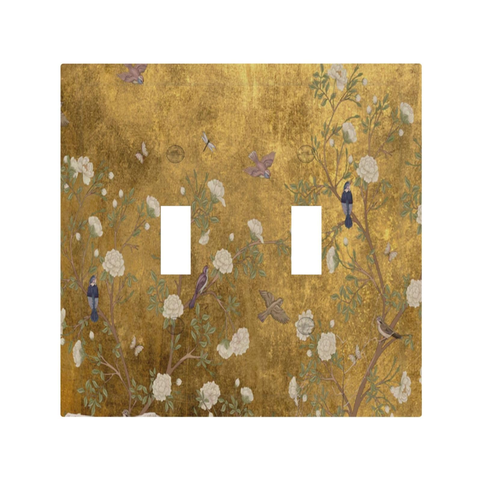 Vintage Floral Outlet Covers - White & Gold -14 Vintage Floral Outlet Covers - White & Gold -14