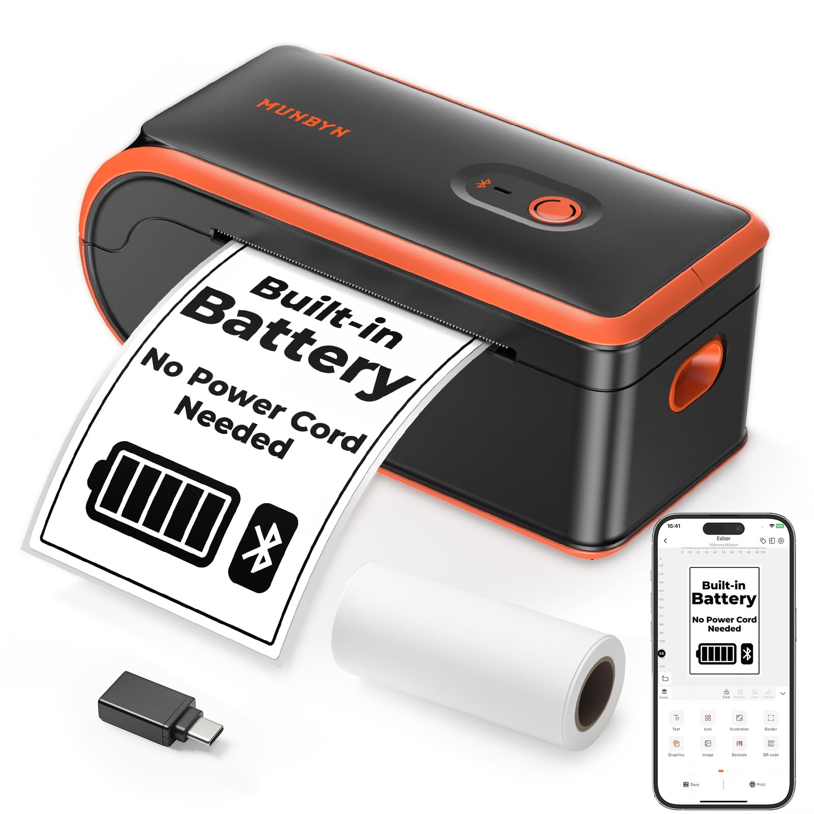 MUNBYN MC240 Bluetooth Thermal Label Printer