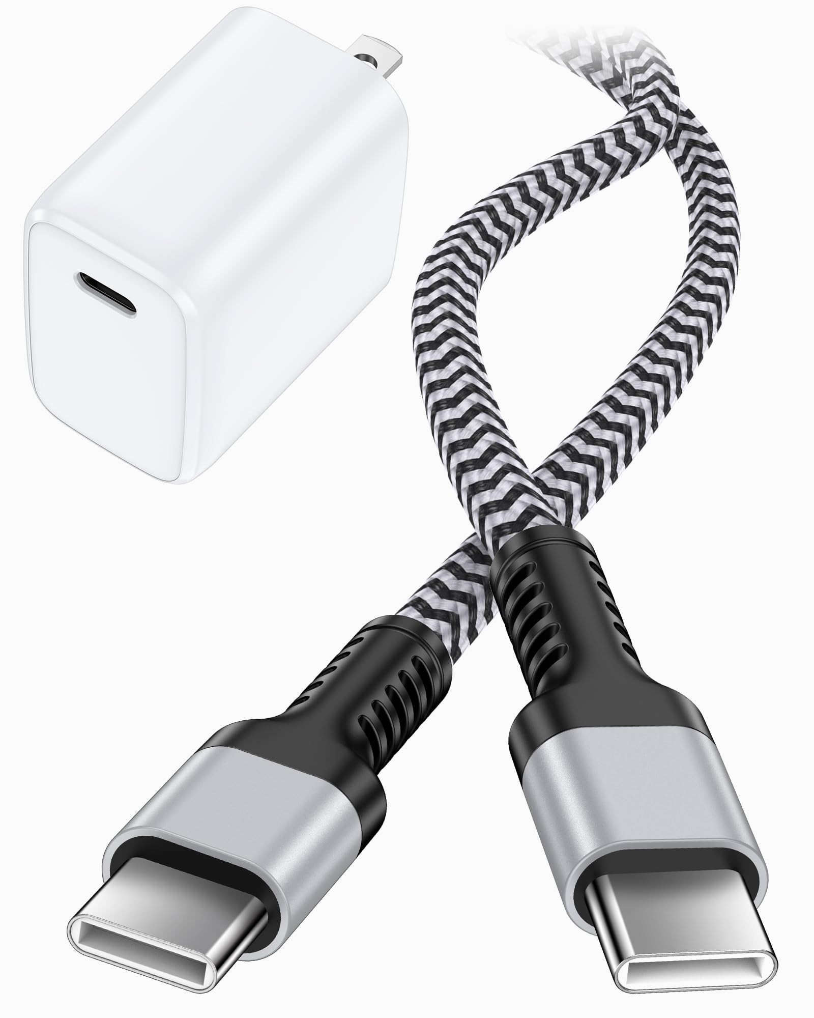 Super Fast Wall Charger for iPhone 16e, 16 Pro Max, 16 Pro, 16, 16 Plus, Dual Port 38W Type C Charger Power Adapter with USB C to USBC Cord for Samsung Galaxy S25 Fast Charging Cable Android TYPEC