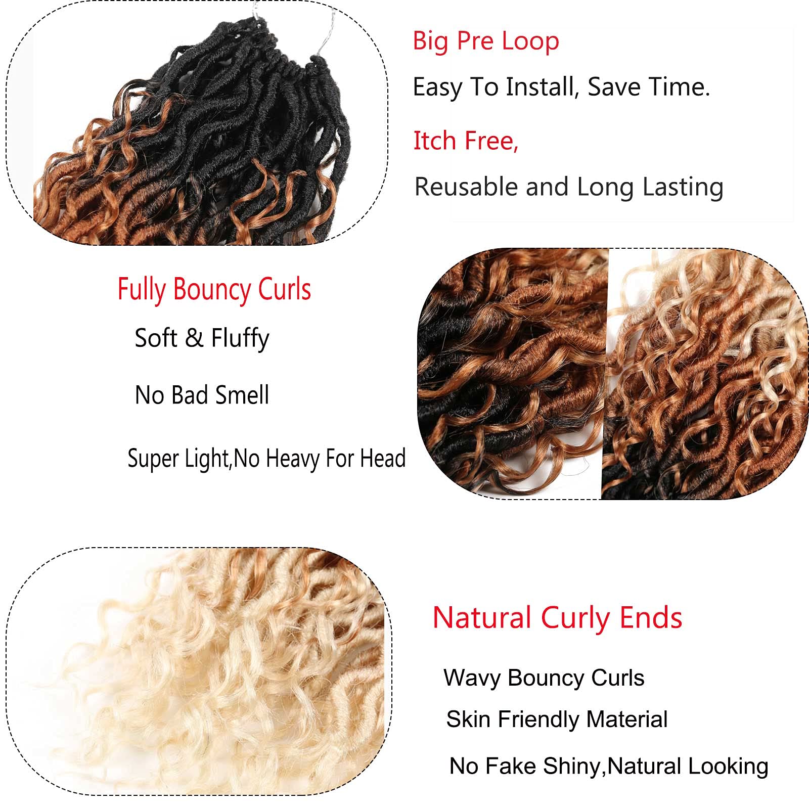Ahrencan Goddess Faux Locs Crochet Hair