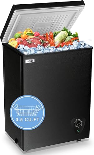 WANAI Congeladores de pecho de 3.5 pies cúbicos compacto mini congelador independiente puerta superior habitación, dormitorio, oficina, garaje,
