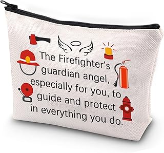 JYTAPP Firefighter Protect Makeup Bag Firefighter's Guardian Angel Gift Firefighter to Be Gift Firefighter Graduation Gifts Firefighter Survival Kit Cosmetic Bags