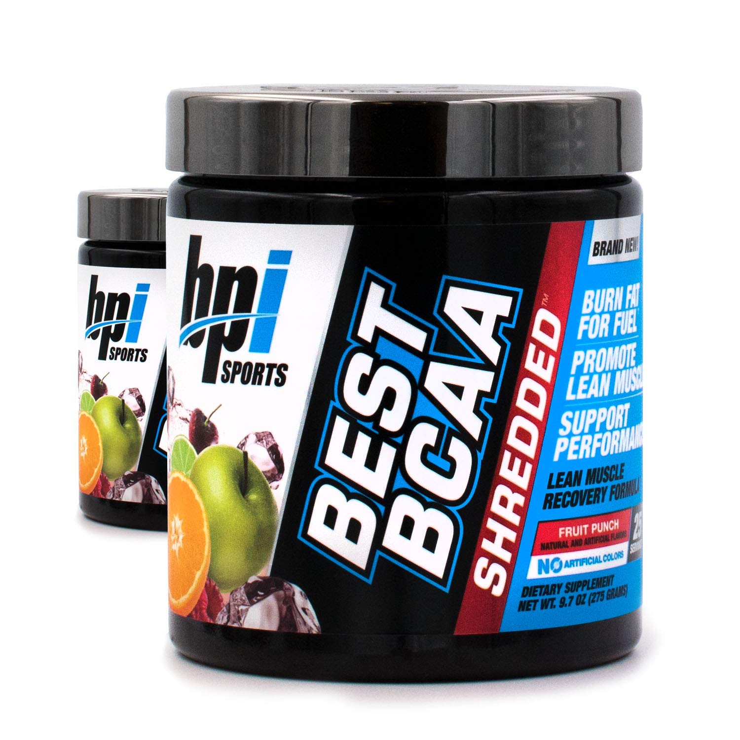 BPI Sports Best BCAA Shredded Fruit Punch (2 Pack) Caffeine Free Thermogenic Recovery Formula for Le