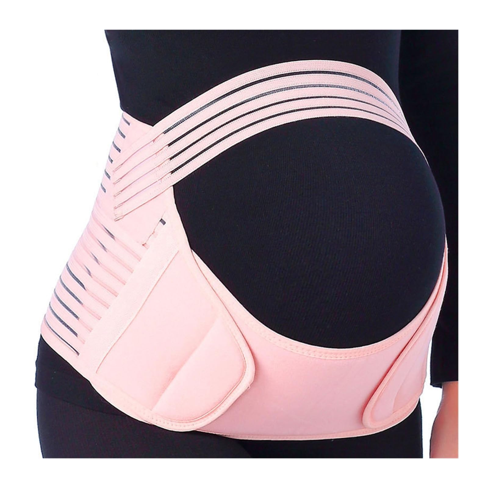 Generico Cintura di supporto per la gravidanza 3 in 1 con corsetto post-parto, fascia addominale regolabile per alleviare il mal di schiena e favorire il recupero(Black,XL)