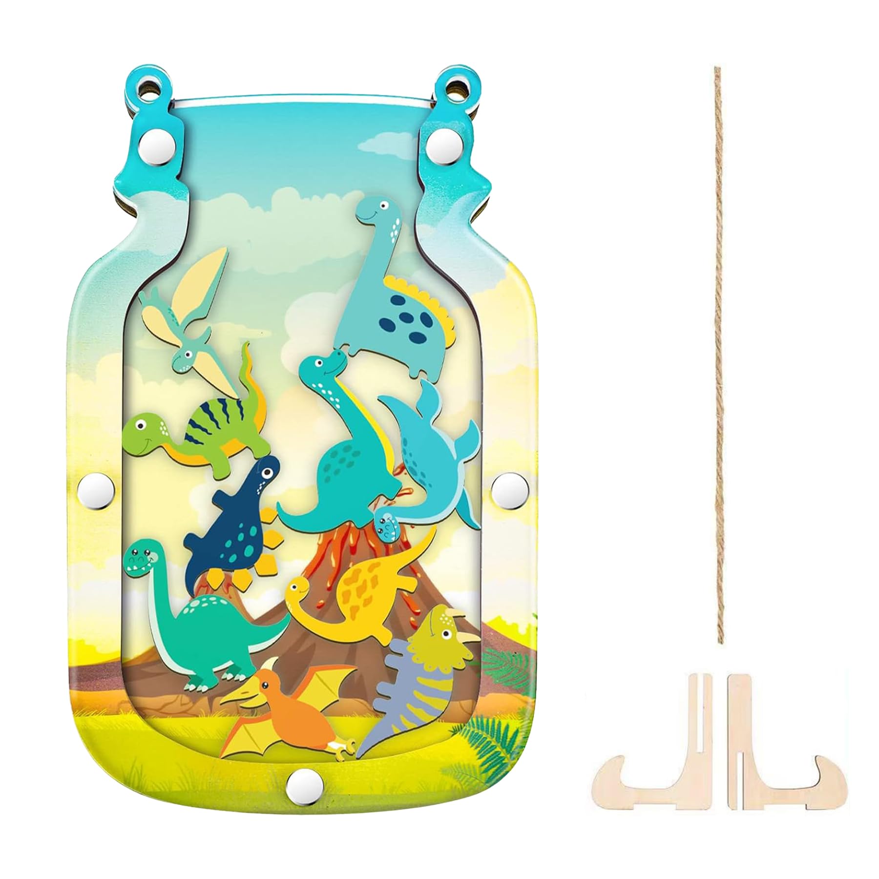 Wasise Kids Reward Jar - Good Behavior, Toddler Potty Training, Responsibility Chart for Kids at Home, Good Behavior Chart for Toddlers Boy and Girls, Wooden Points Reward Jar (DINASOUR)