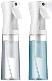 2 Pack Continuous Spray Bottles - Ultra Fine Mist Sprayer &vert; Water Spray Bottle For Hair Mister Spray Bottle &vert; Hair Spray Bottles For Hairstyling&comma; Cleaning&comma; Salons - 2pk 6&period;8 OZ &sol; 200 ML