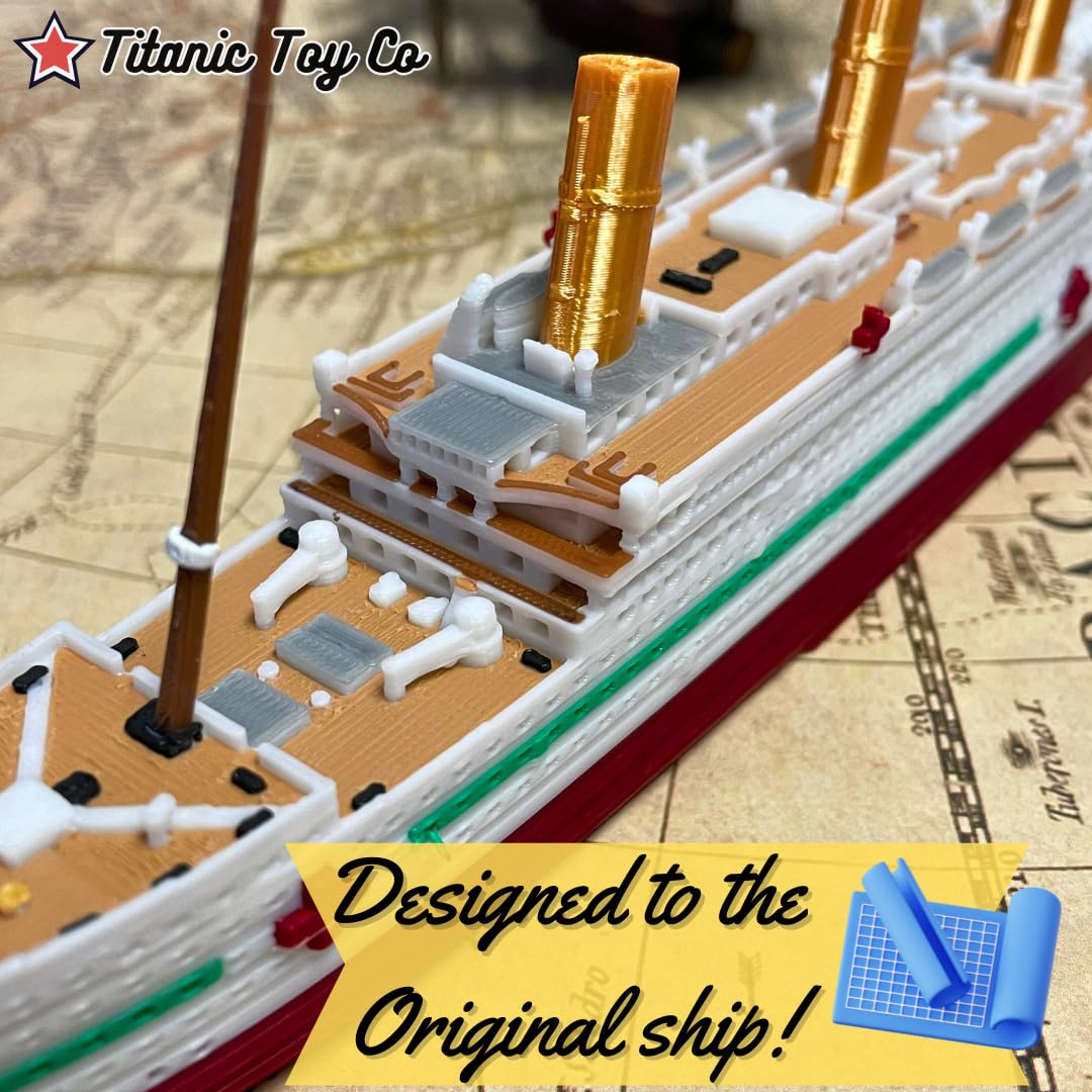 TheRoller3d HMHS BRITANNIC Model Ship with Stand, 1 Ft Long Assembled Titanic Toys for Kids, Historically Accurate Titanic Toy, Ship, Cake Topper, Boat Replicas TheRoller3d HMHS BRITANNIC Model Ship with Stand, 1 Ft Long Assembled Titanic Toys for Kids, Historically Accurate Titanic Toy, Ship, Cake Topper, Boat Replicas