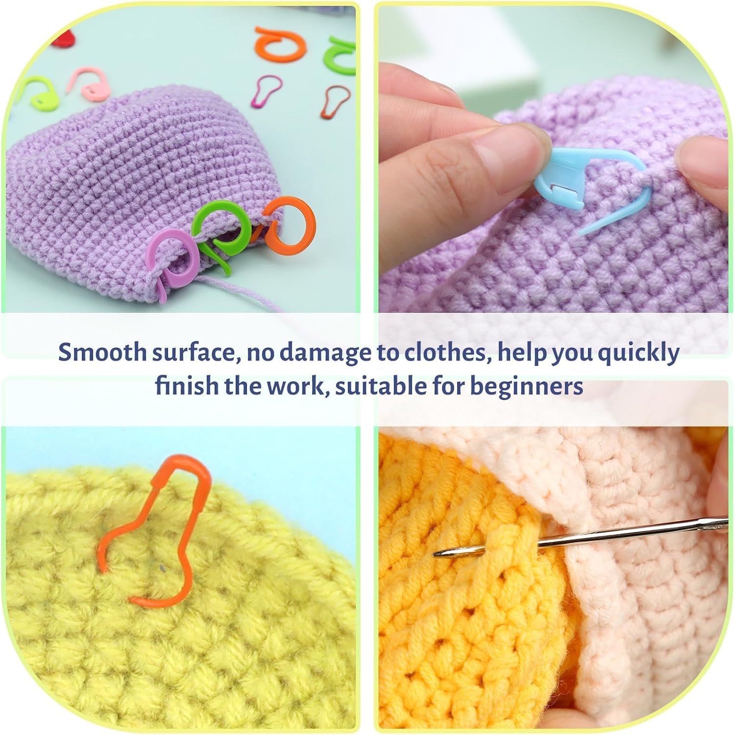Hssugi 326PCS Stitch Marker, Crochet Knitting Markers with Sewing Needles