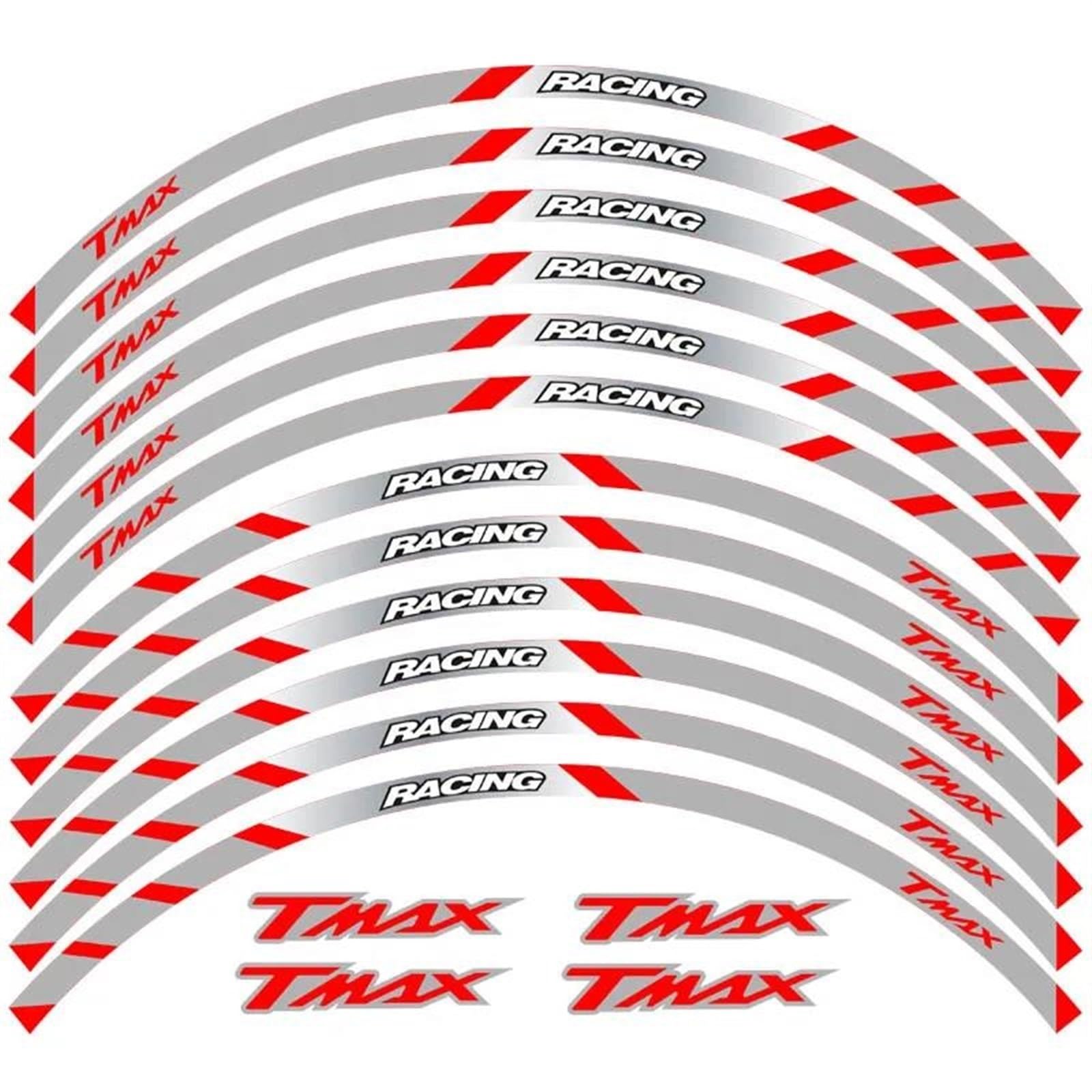 Stickers Motorcycle Wheel Stickers Night Reflective Decorative Rim for T Max Tmax(Style 6)
