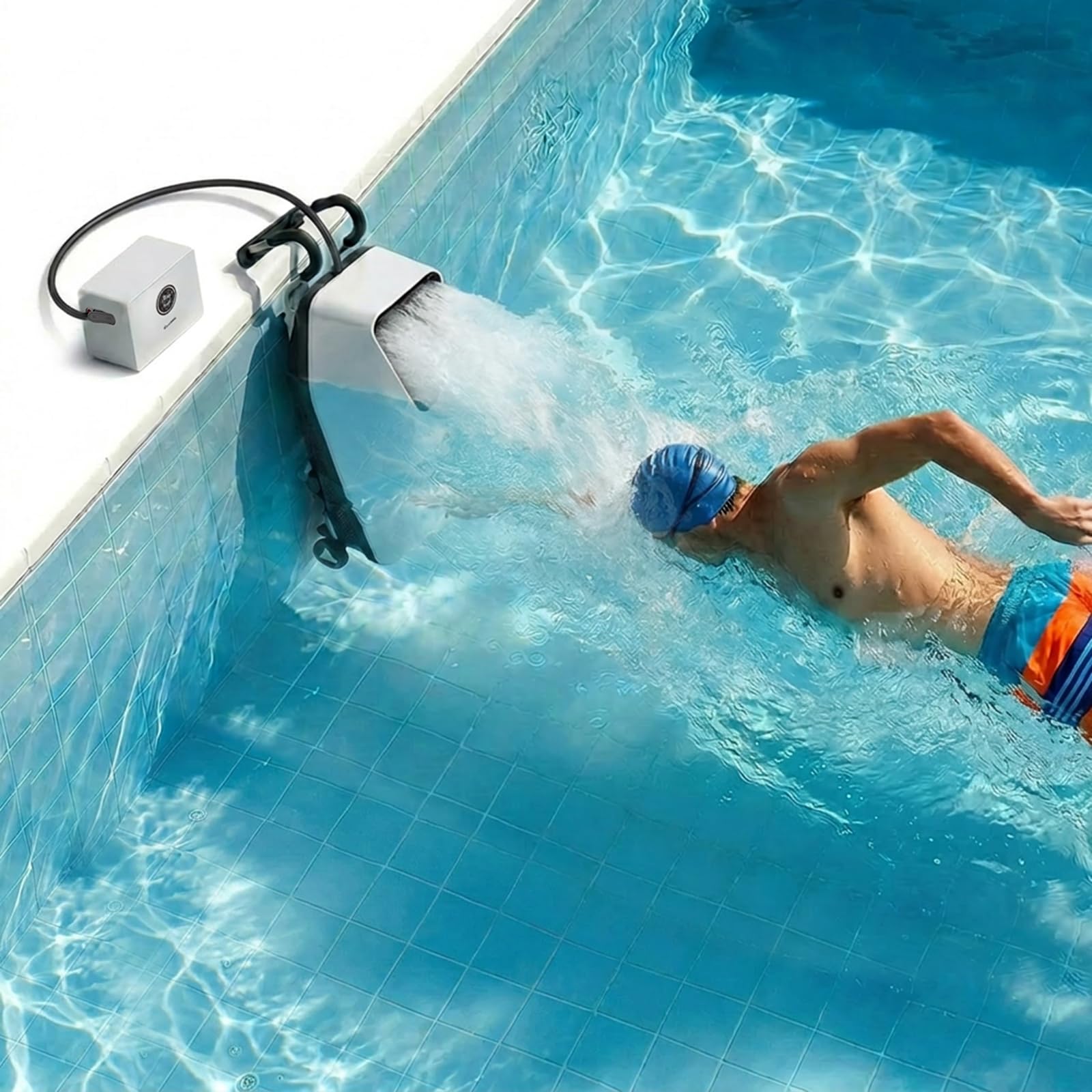 iGarden Tragbare Gegenstromanlage X-Serie für Pool, Schwimmmaschine mit anpassbaren Stufen, Ohne Installation, Akkubetrieb, App-Steuerung für Training & Spaß