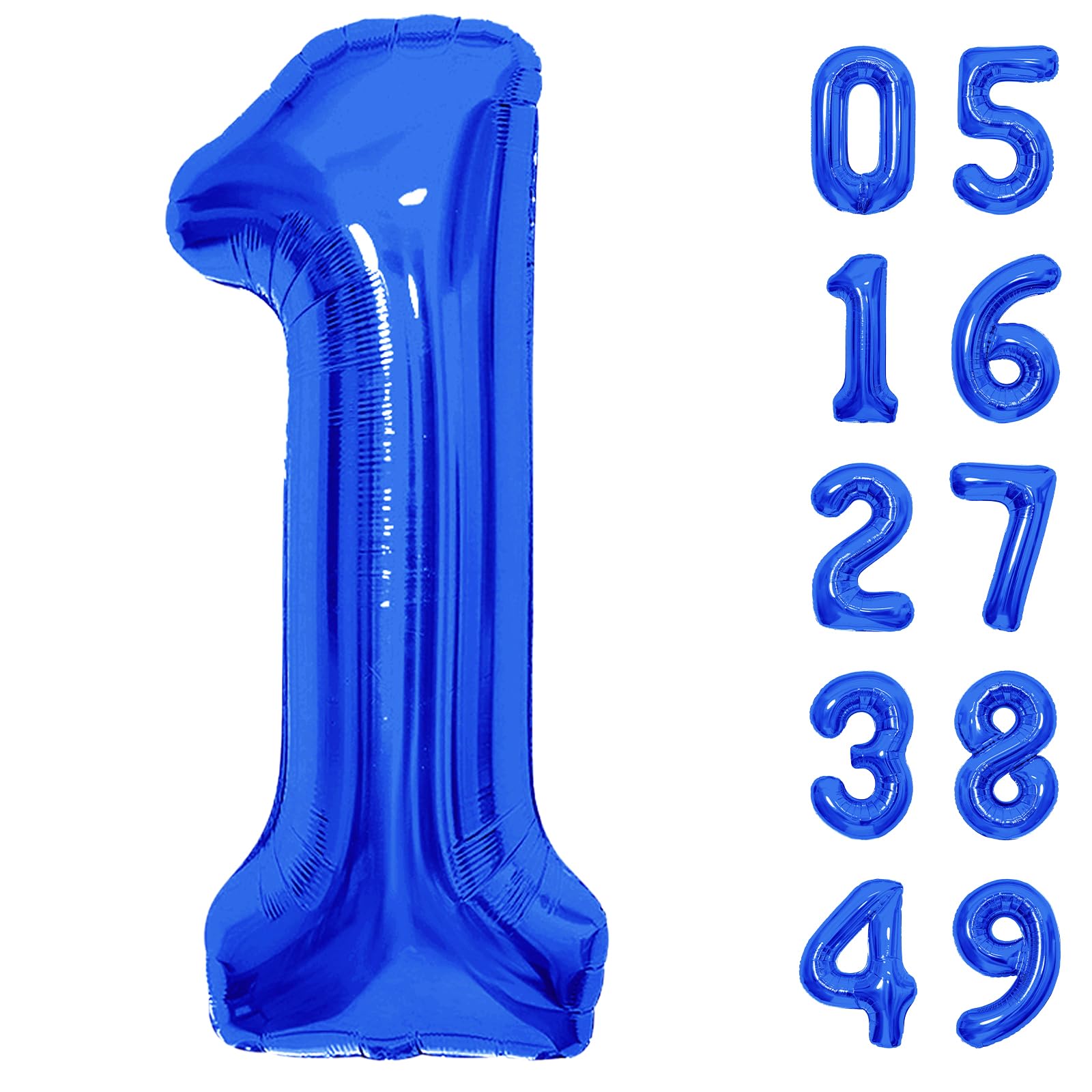 40 Inch Giant Navy Blue Number Balloon, Mylar Foil Helium Dark Blue Balloons for Birthday Party, Number 1 Balloon for Birthday Decorations for Kids,