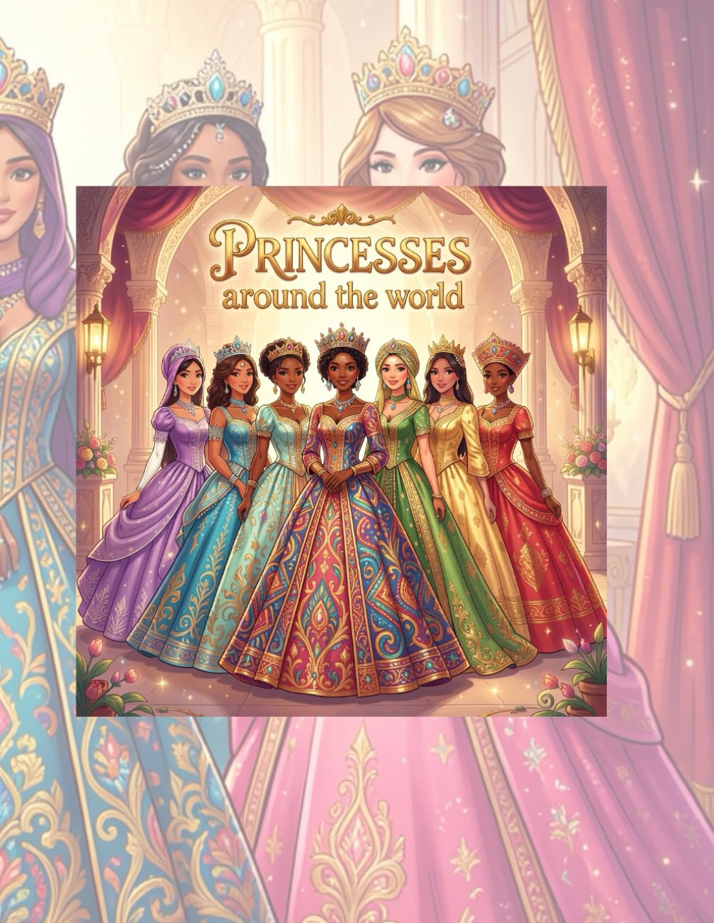 Princesses around the world: a royal colorizing book for girls 4-8