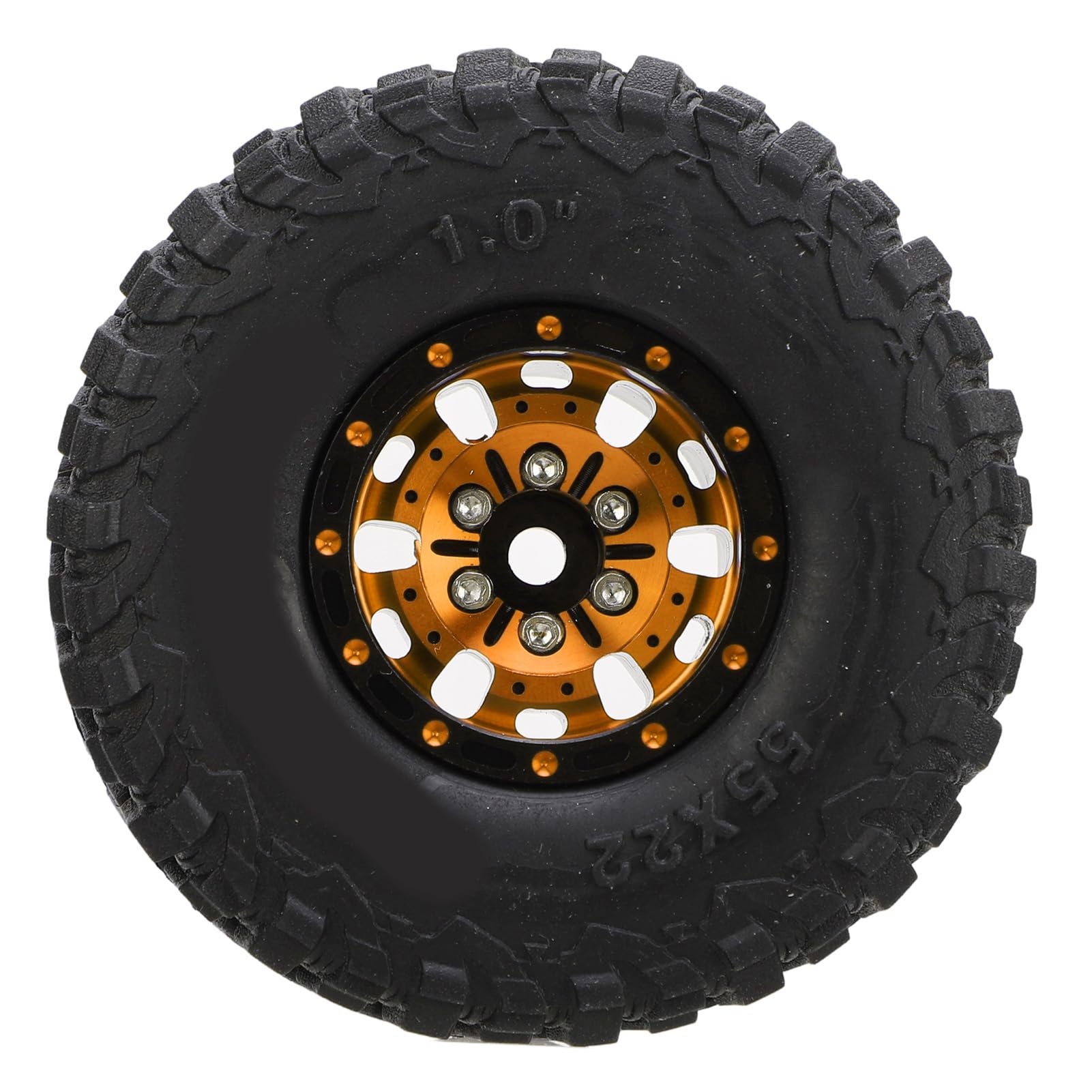 4PCS RC Koło samochodowe opony aluminium gumka RC ujemne koła przesunięte dla 1/18 1/24 RC Crawler (Złoto)