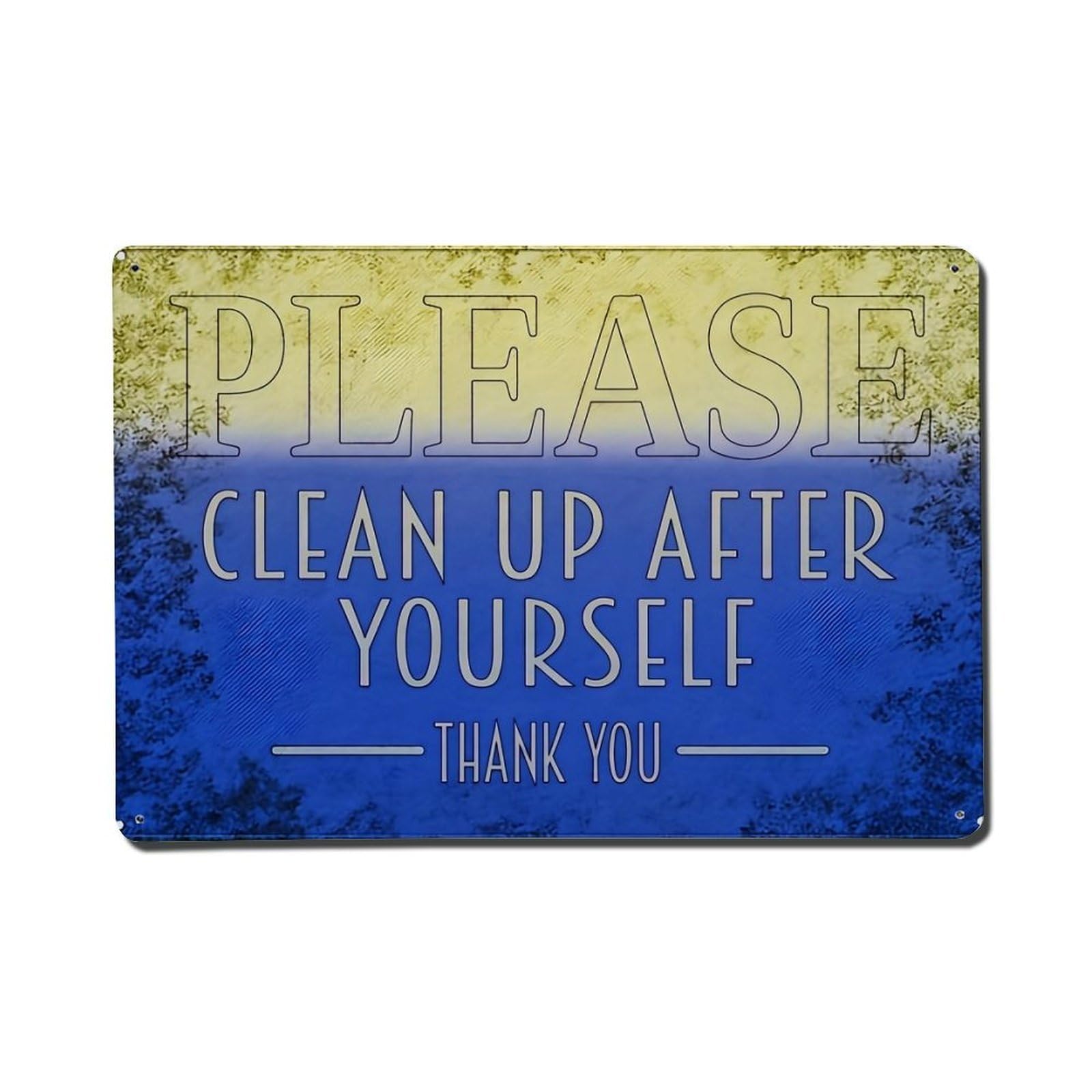Jdfenggu Vintage Please Clean Up Yourself Retro Metal Tin Sign, Metal Poster For Bar, Home, Man Cave, Kitchen, Laundry Room Art Decor 8X12 Inch