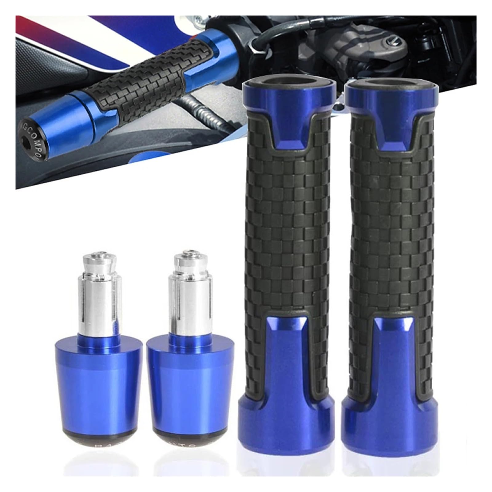 Manopole Manubrio Moto Impugnatura Per SU@&ZUKI GSR400 GSR750 GSR600 2006-2021 Moto Manubrio Grip Ends Plug(04)
