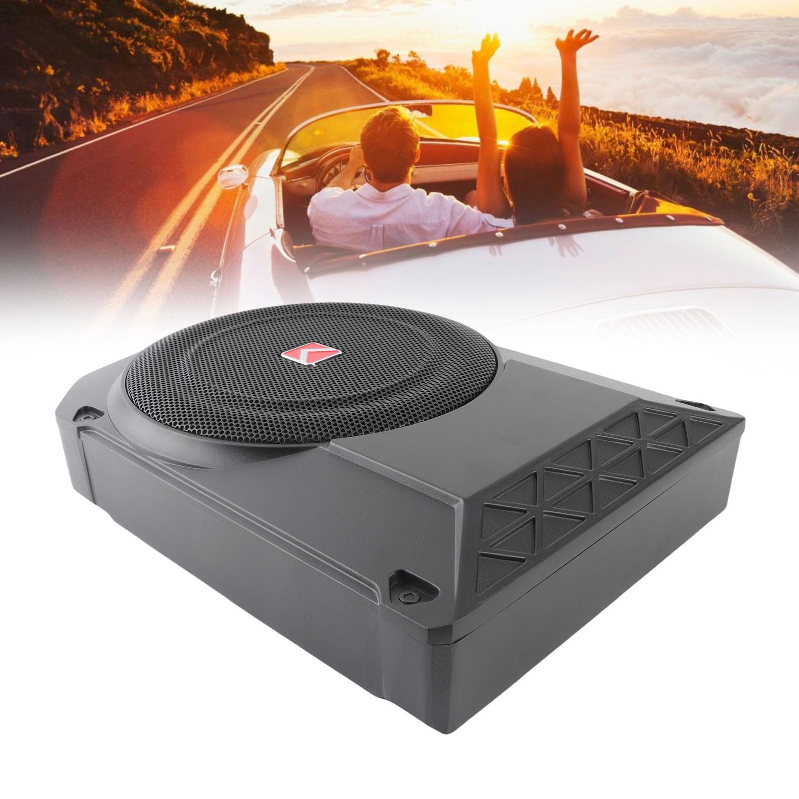Eujgoov Subwoofer per Auto Sotto il Sedile, Amplificatore Sottile Attivo 10 Pollici, Bassi Potenti 800 W, per il Audio dell'Auto