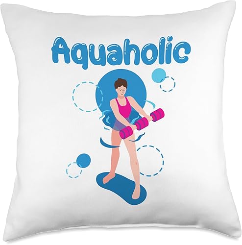 Miniatura 5 de Aquarobics Aquatic Fitness Water Aerobics Aquaholic - Almohada de 16 x 16 pulgadas, multicolor