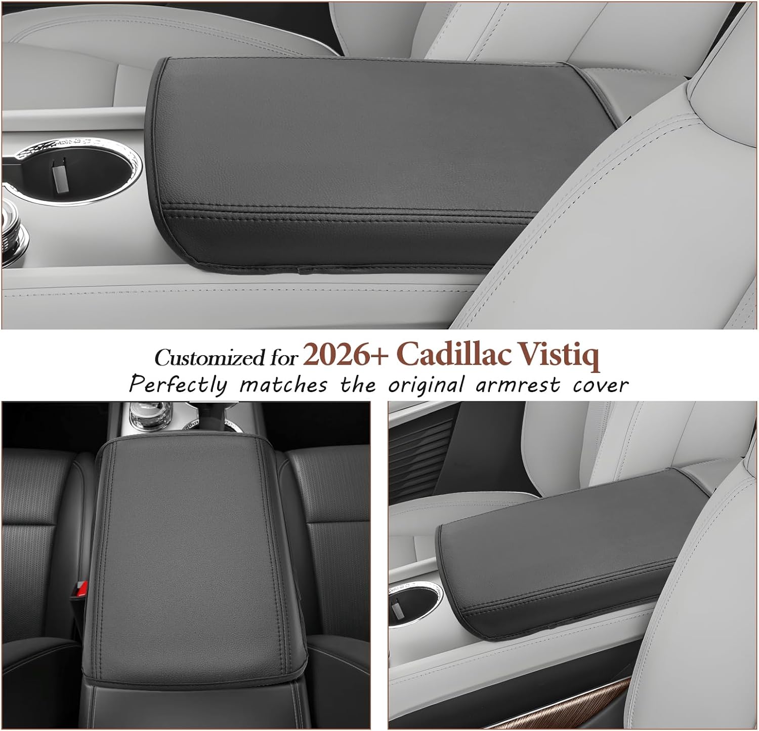 SKTU for 2026 2027 Cadillac Vistiq Center Console Cover for 2026 2027 Cadillac Vistiq (Luxury/Premium Luxury/Sport/Platinum) Armrest Cover Cadillac Vistiq 2026 2027 Accessories Soft Console Cushion image 3