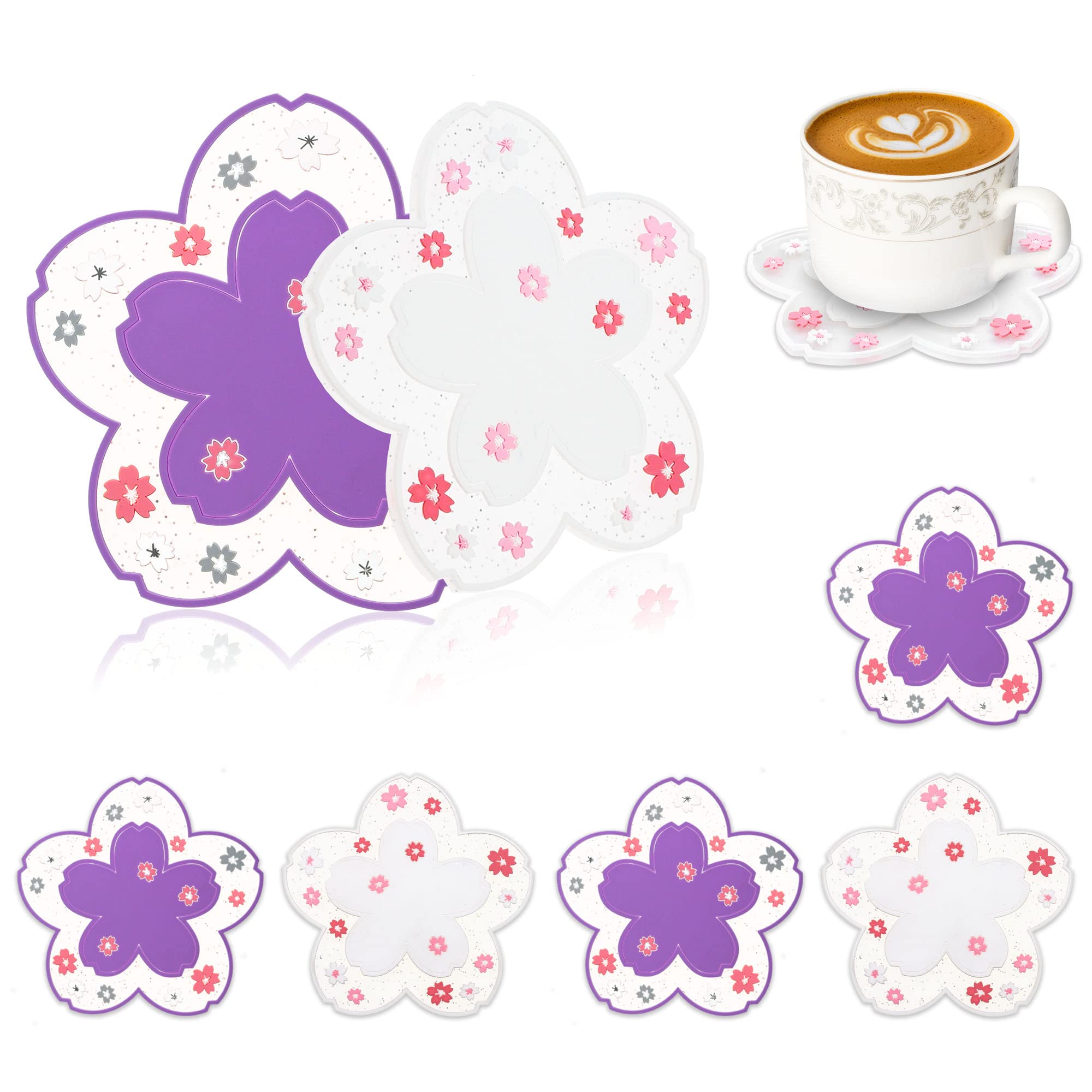 Sakura Coasters (purple and white)
