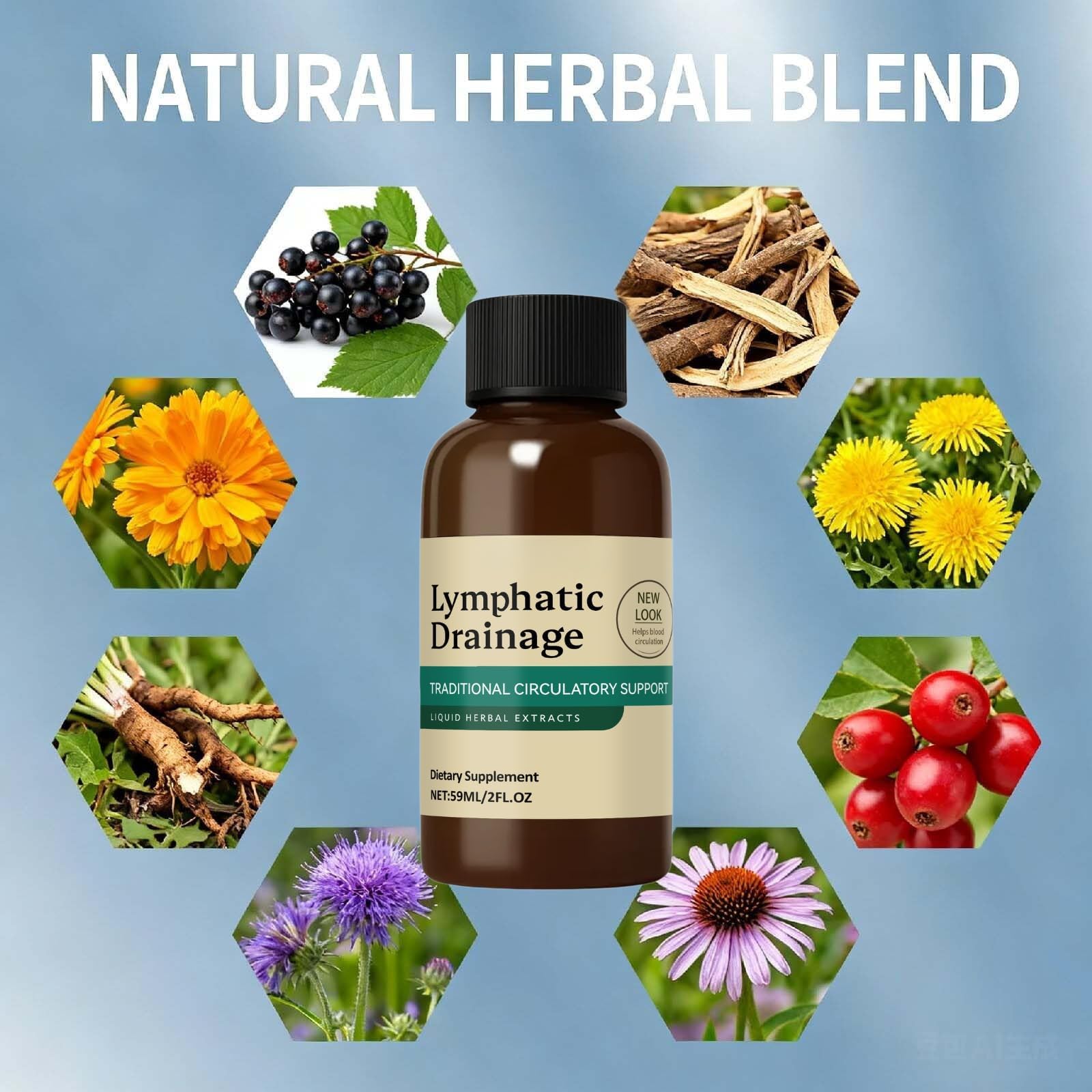 Gouttes de drainage lymphatique, draine naturellement les gonflements du visage, extrait naturel, abdomen et jambes, nettoie le système lymphatique pour homme et femme