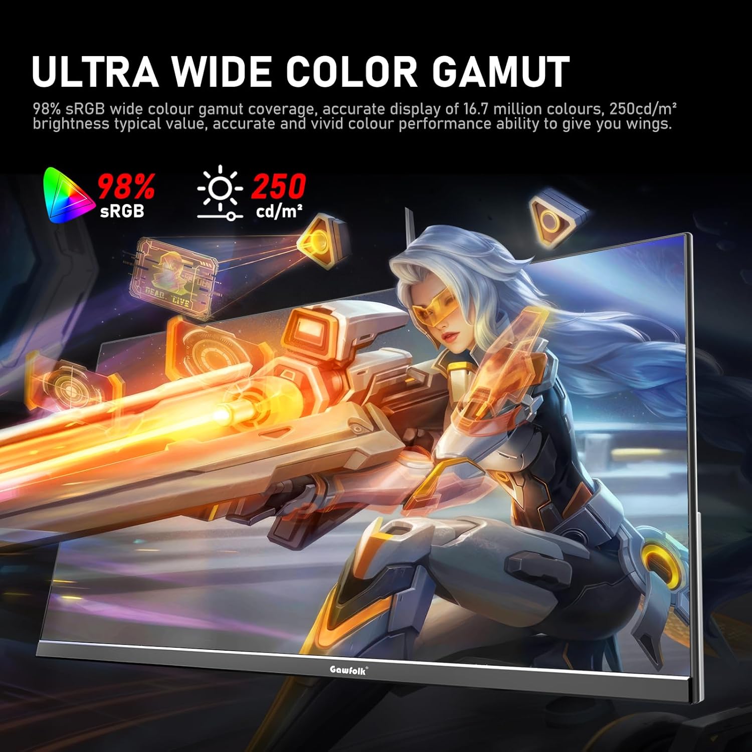 Monitor displaying an OSD menu for settings adjustment