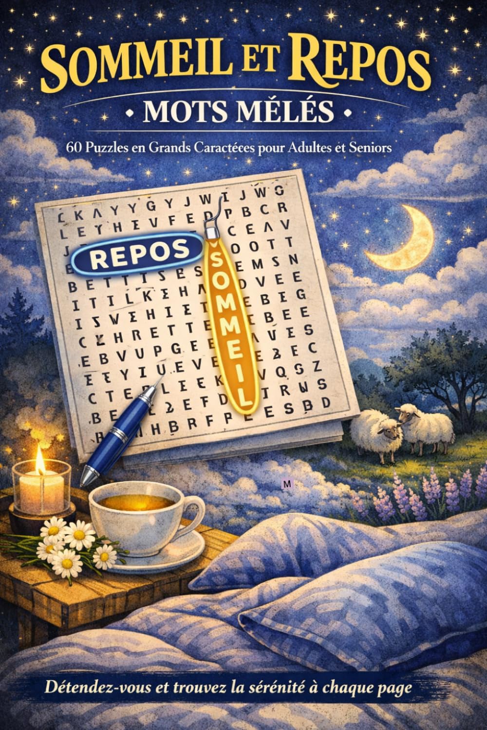 Sommeil et Repos : Mots Mêlés: 60 Puzzles en Grands Caractères pour Adultes et Seniors (Mots Mêlés en Grands Caractères)