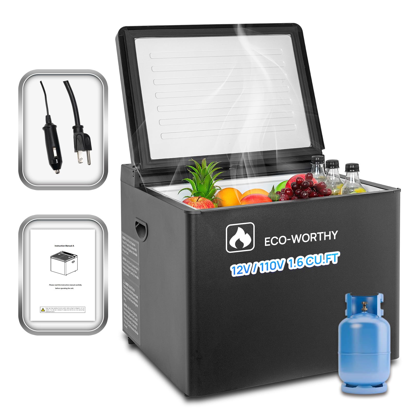 Smad FBM-DSG-40B2U-PD3 1.6 cu ft Compact Fridge Black
