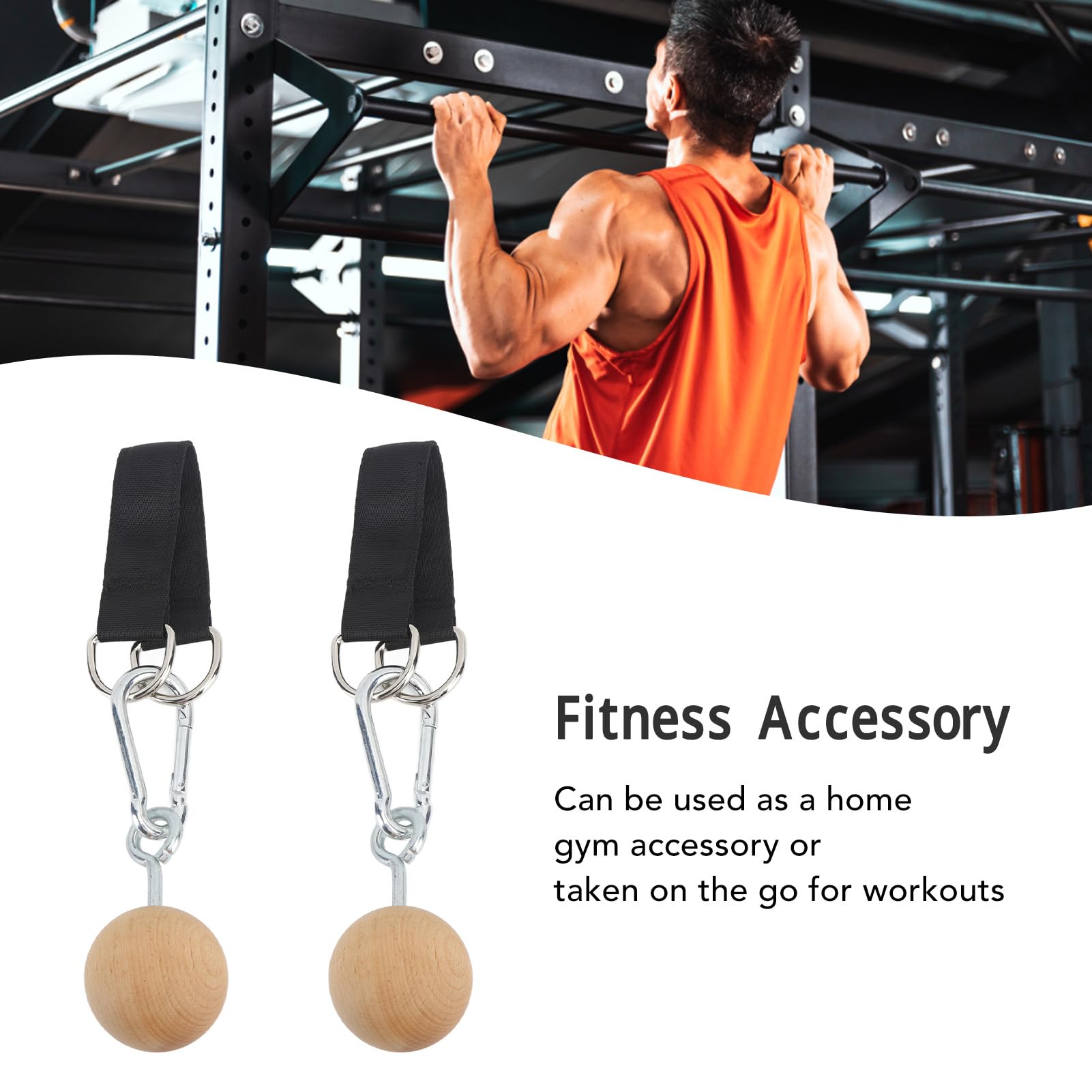 Pull Up Ball, Wooden Rock Climbing Holds Training Set Arm Strength Trainer Pull Up Ball for Home Workout, Practical Gym Accessory