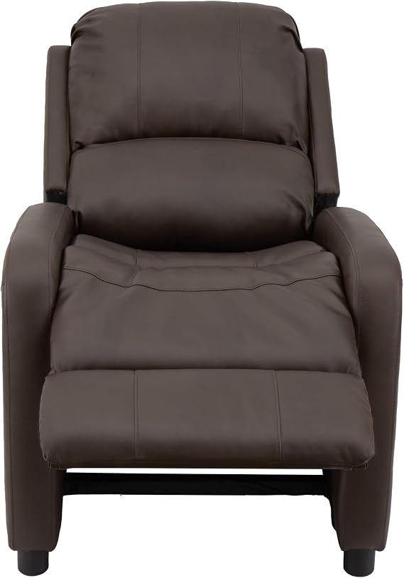 RecPro Charles 28 RV Push-Back Recliner | Small RV Chair | RV Furniture | Suprima Faux Leather (Chestnut)