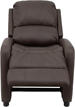 RecPro Charles 28 RV Push-Back Recliner | Small RV Chair | RV Furniture | Suprima Faux Leather (Chestnut)