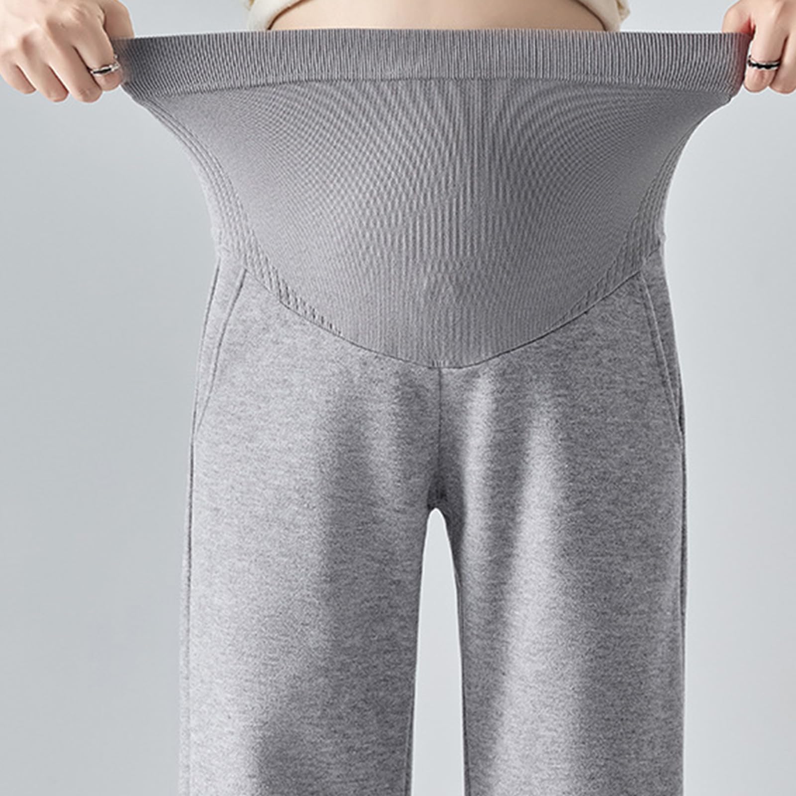 Pantalon de grossesse extensible avec soutien du ventre, tissu doux, jambes larges, coupe ample, pantalon de maternité décontracté