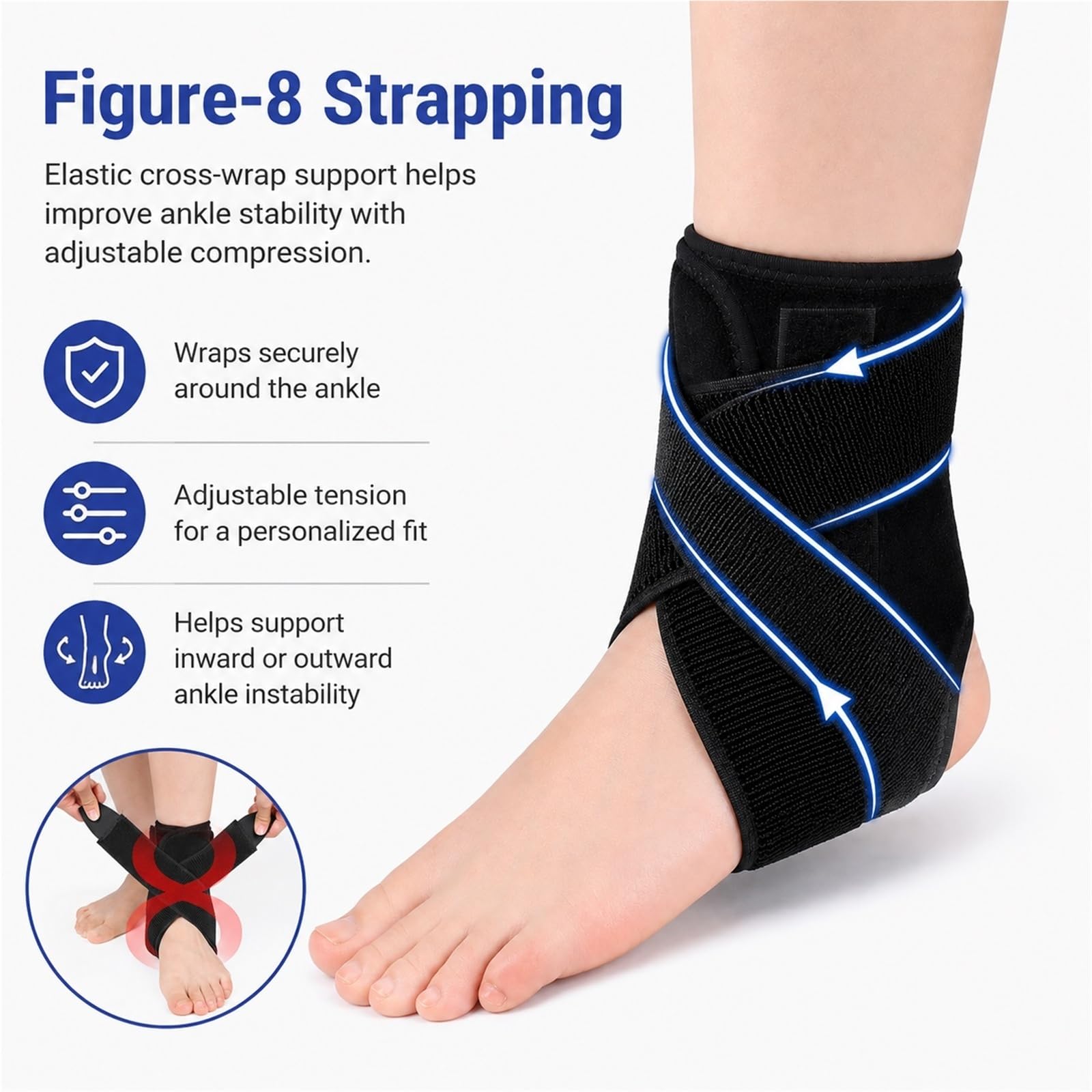 Tobillera Estabilizadora con Soporte de Aluminio para Esguinces y Fascitis Plantar Férula Rígida Ajustable para Protección de Tobillo Hombre y Mujer Talla Única