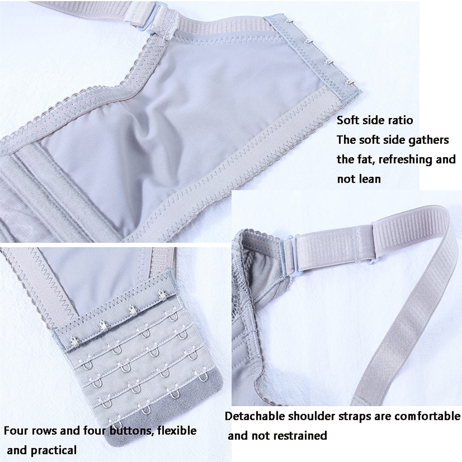 WENJUN Sujetadores clásicos para uso diario para mujer, sujetador de figura completa, ropa interior ultrafina, encaje sin acolchado, cobertura completa (color caqui, tamaño: 75E)