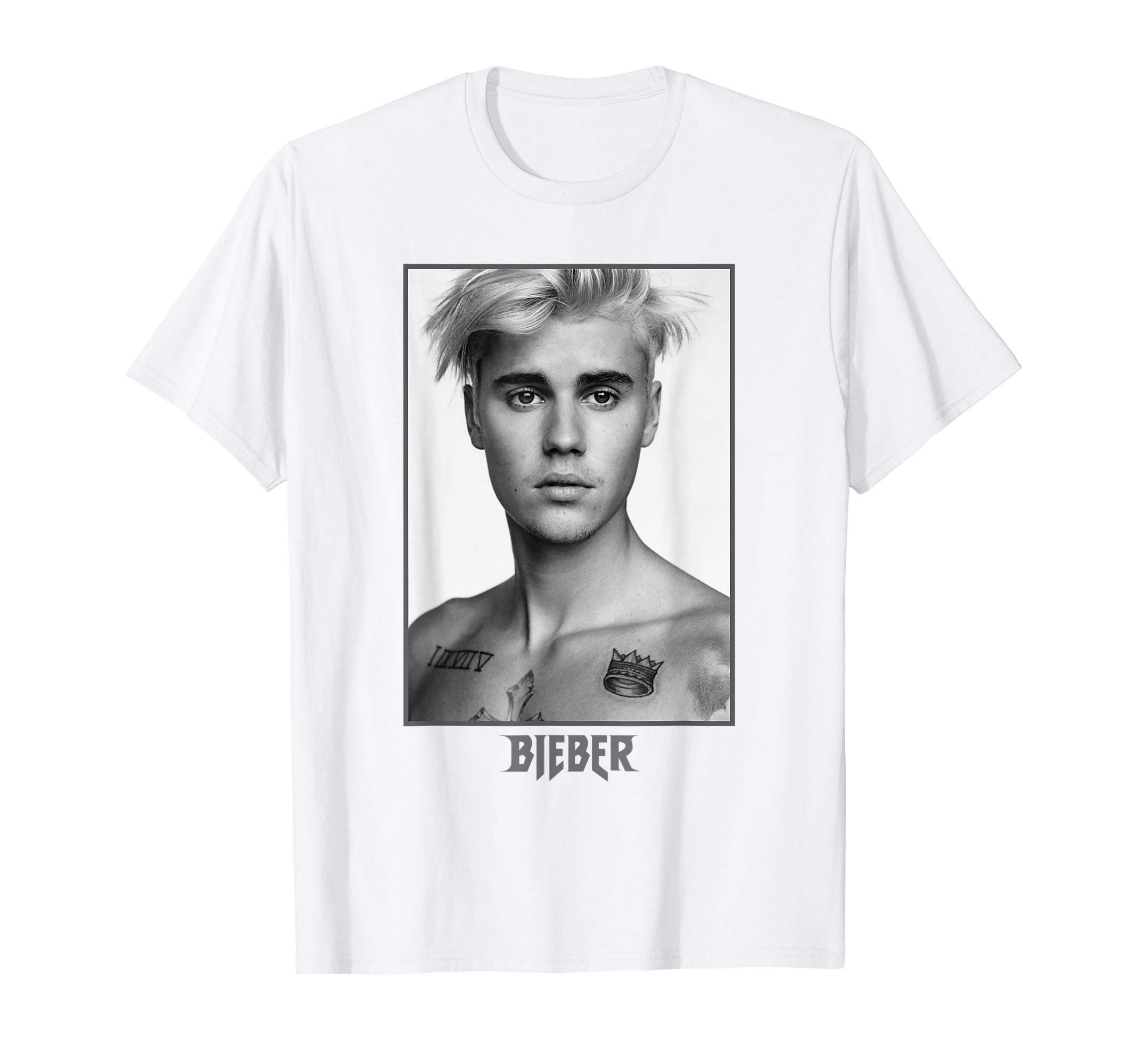 Justin BieberOfficial Purpose Tour B&W Sorry Back T-ShirtOEKO-TEX STANDARD 100