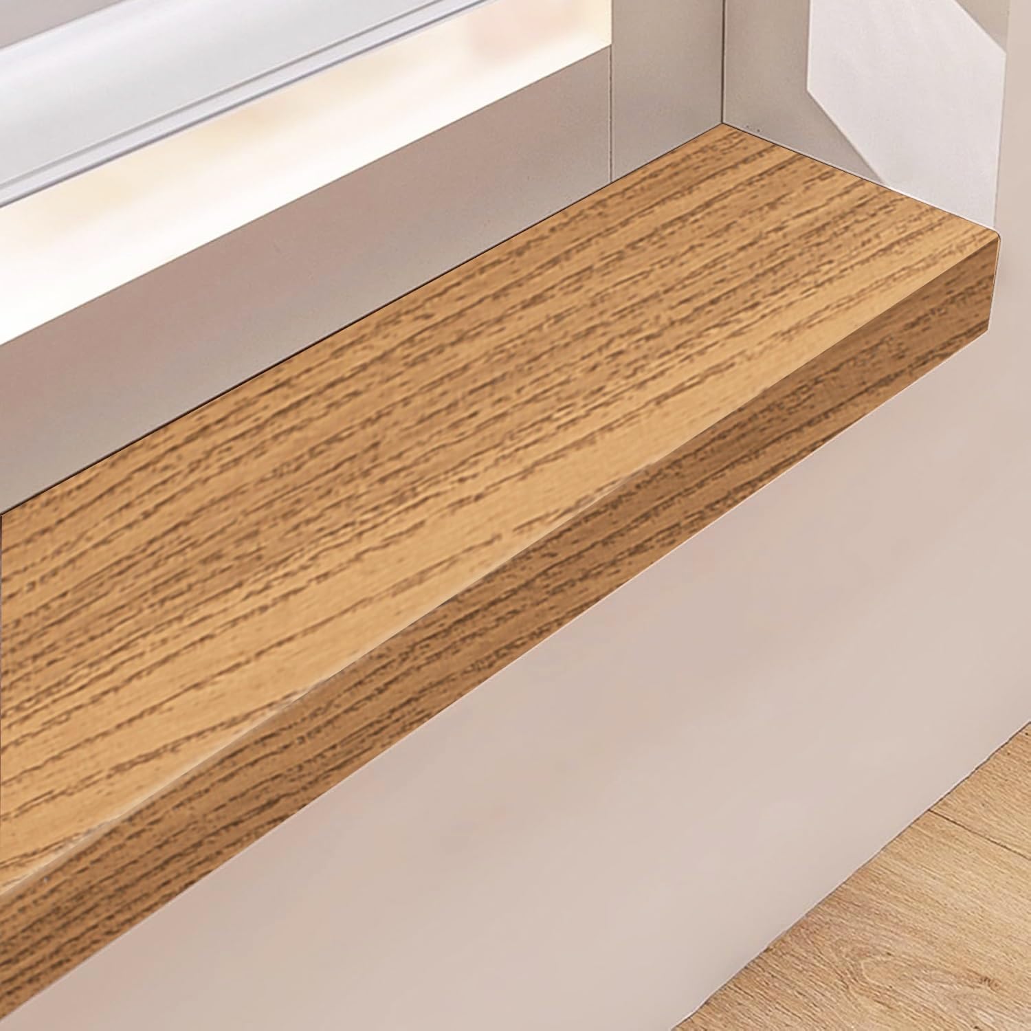 Fatto su Misura Davanzale Interno, Sostituzione Davanzale LedgeCover, PVC Acrilico Composito Finestre Bordo Piastra Protettiva, Decorativo Davanzale Copertura(C,100x12cm(39.4x4.7in))